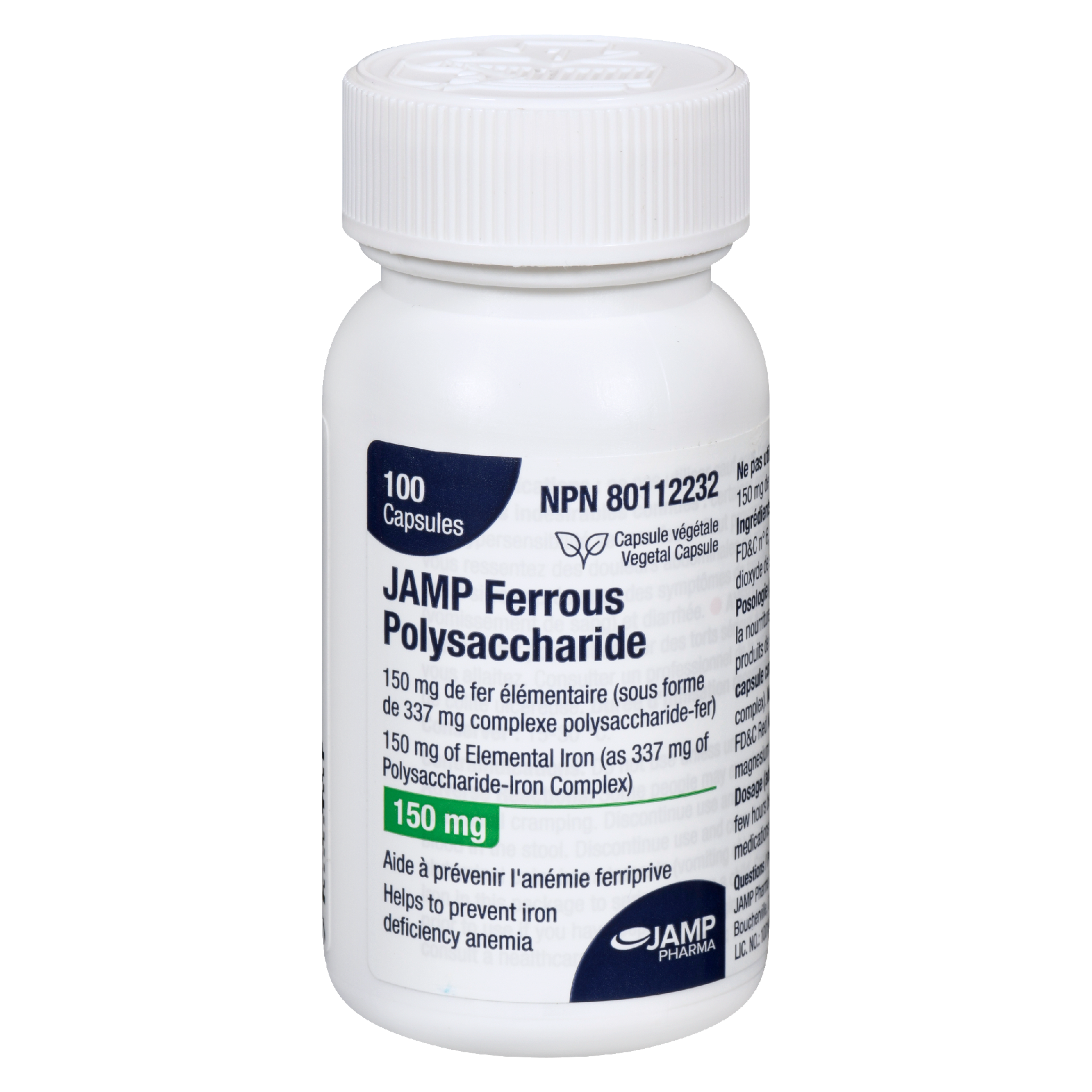 JAMP Pharma JAMP Ferrous Polysaccharide 150 mg 100 Capsules