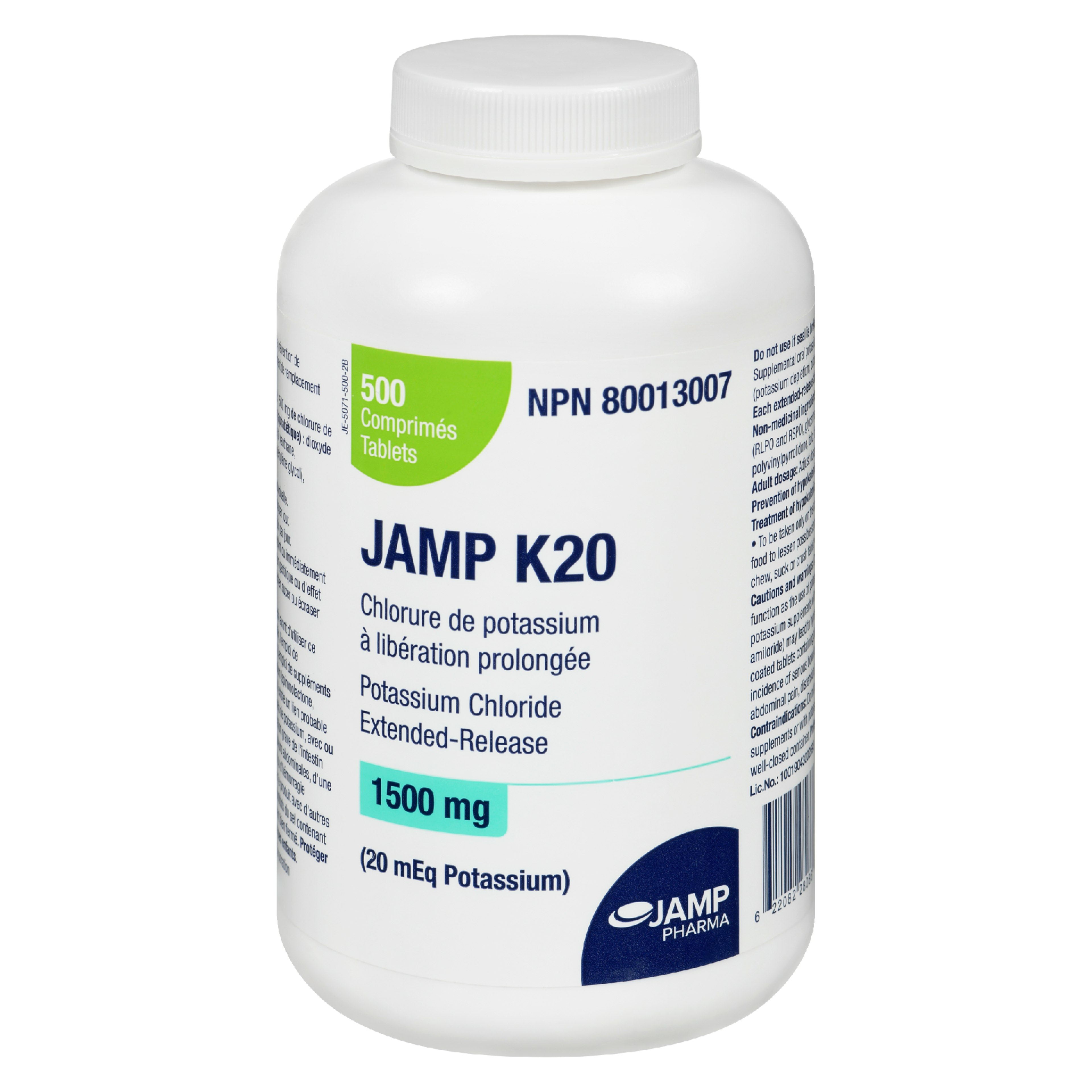 JAMP Pharma JAMP K20 1500 mg 500 Tablets
