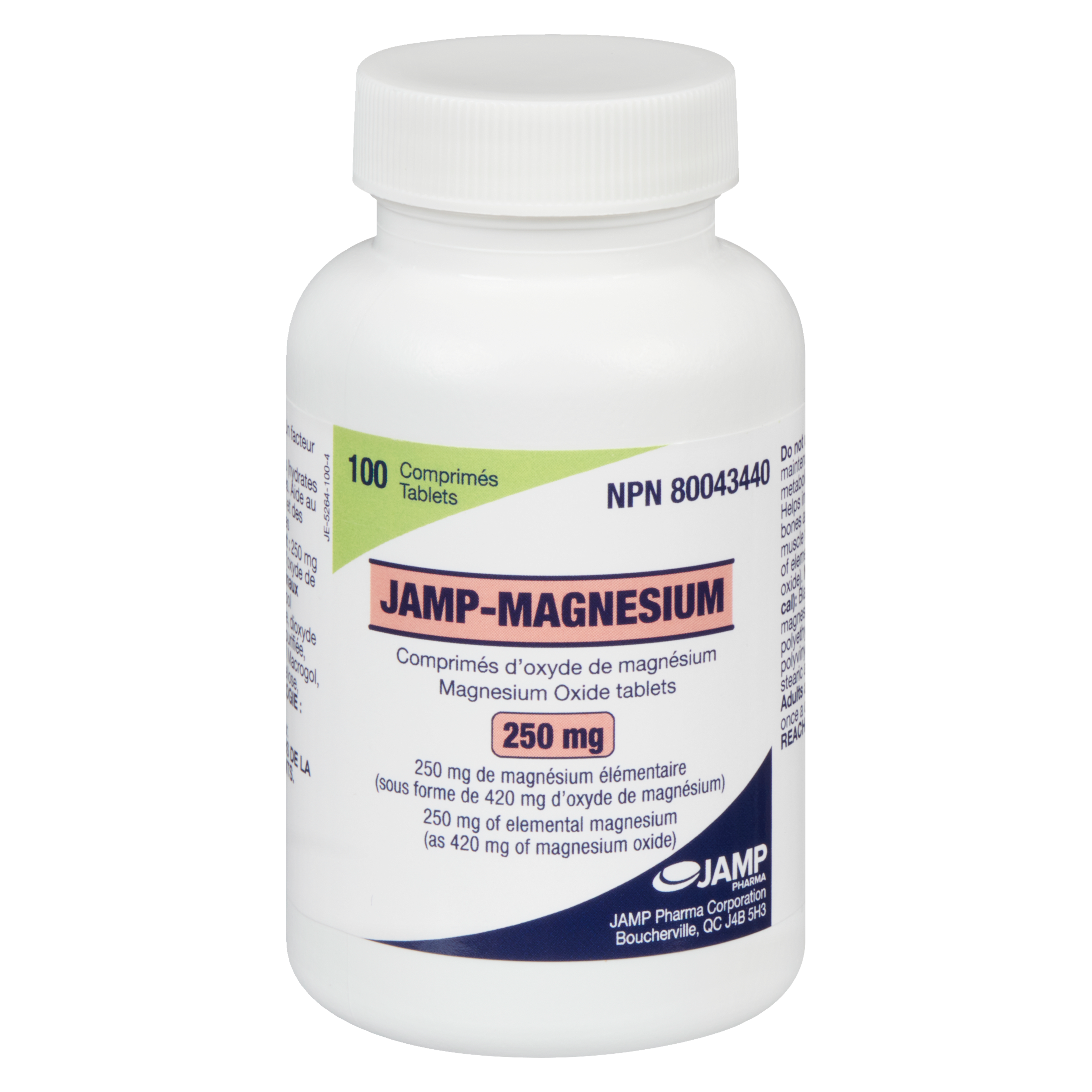 JAMP Pharma JAMP-Magnesium Oxide Tablets 250 mg 100 Tablets