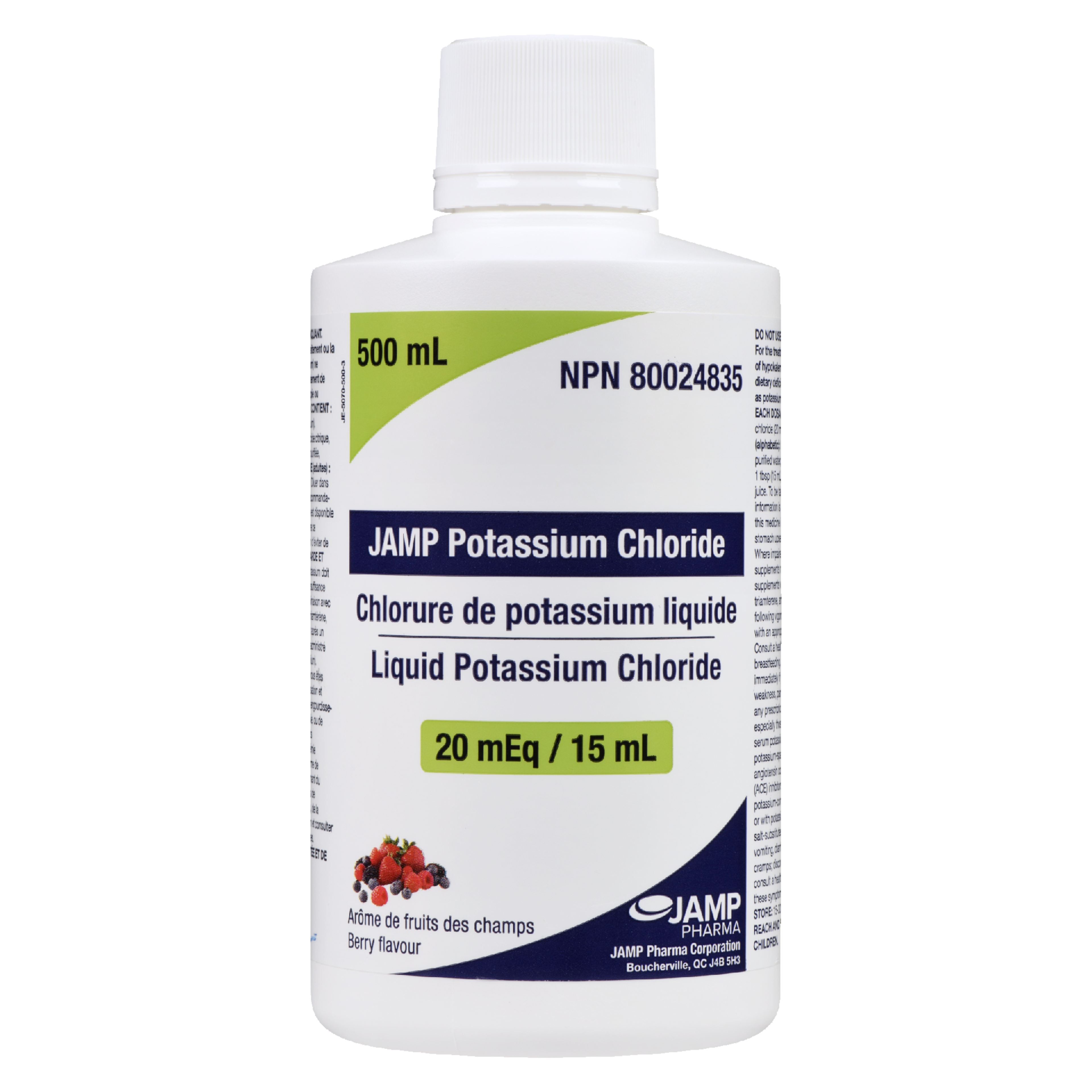 JAMP Pharma JAMP Potassium Chloride Berry Flavour 20 mEq / 15 ml 500 ml