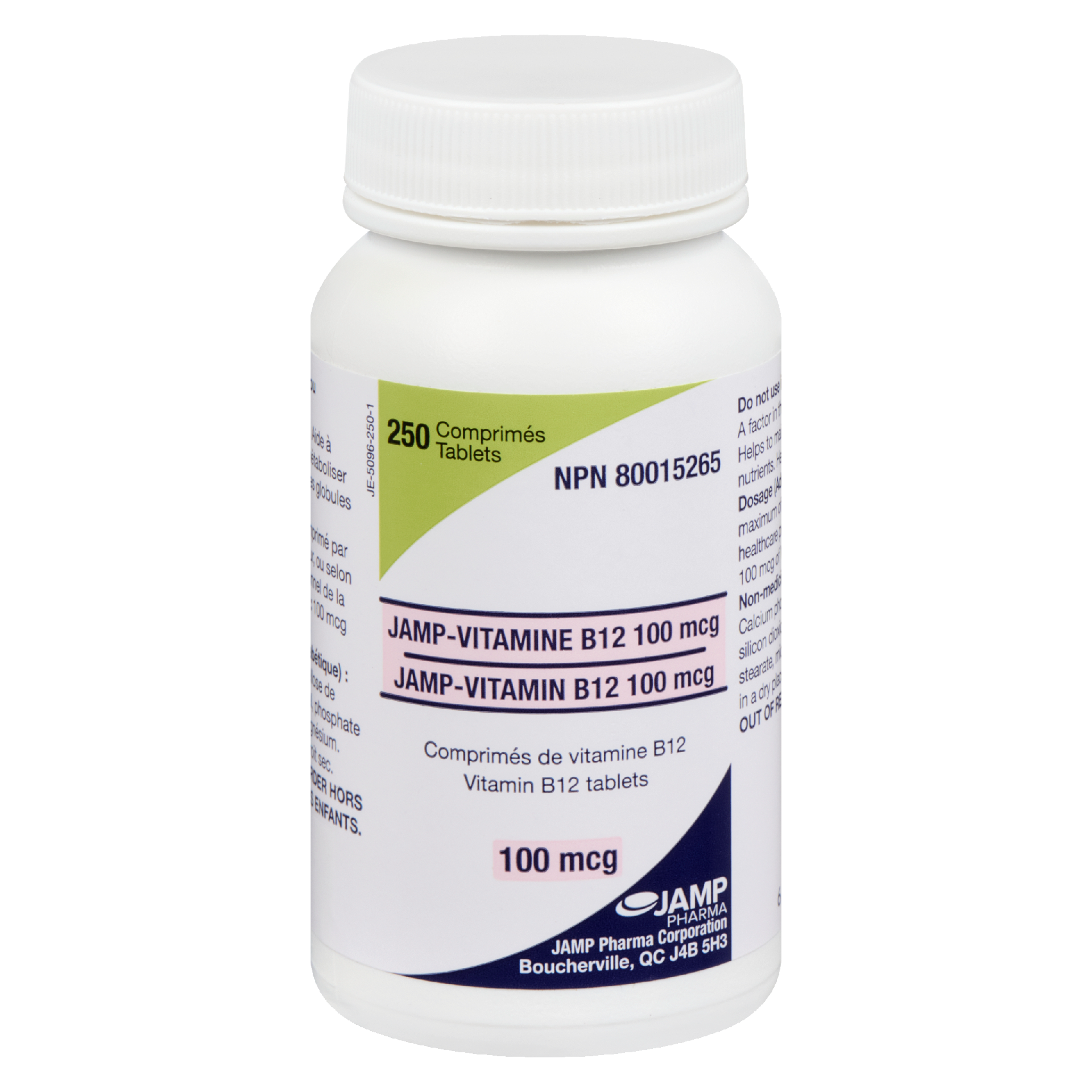 JAMP Pharma JAMP-Vitamin B12 100 mcg 250 Tablets