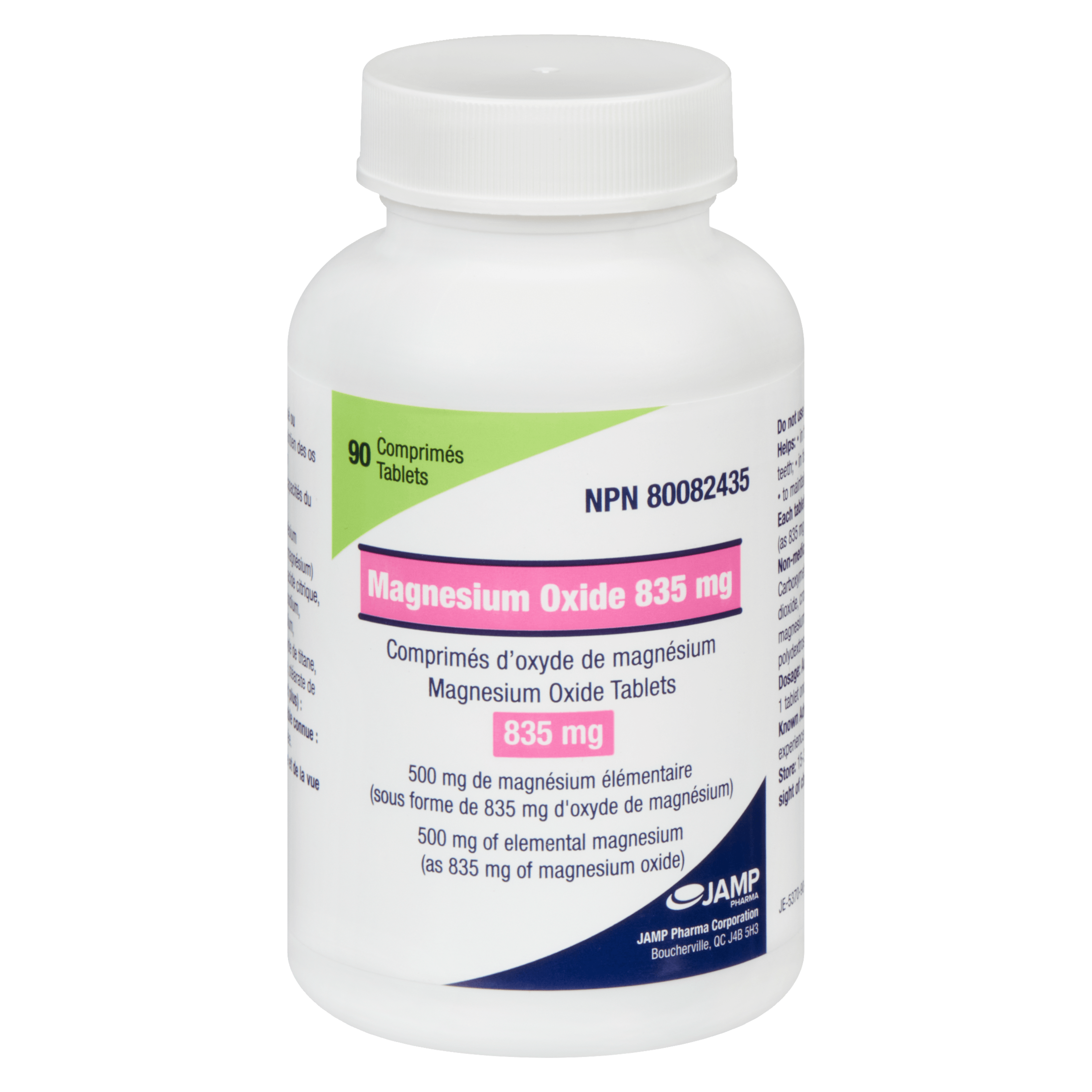 JAMP Pharma Magnesium Oxide 835 mg Magnesium Oxide Tablets 90 Tablets
