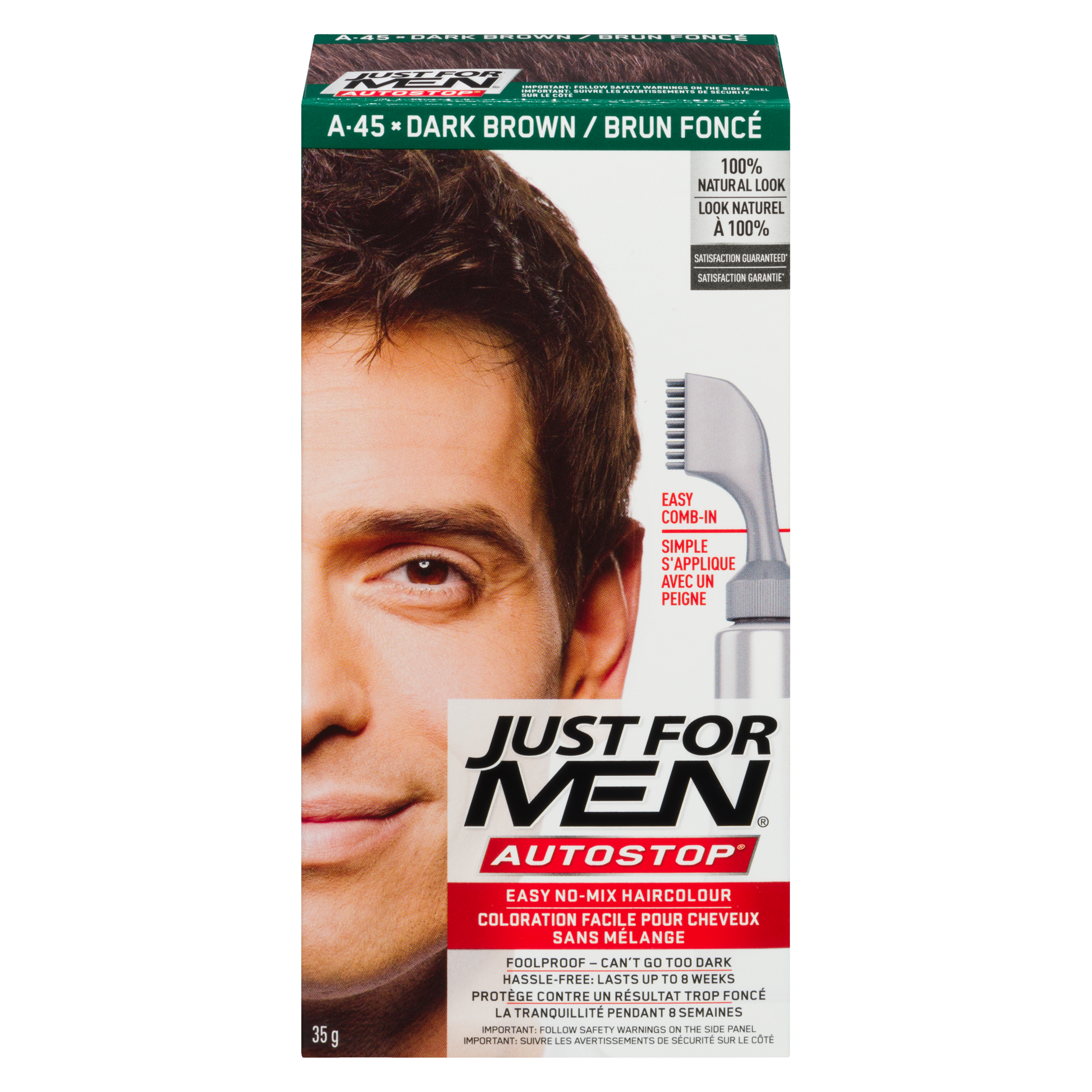 Just for Men Autostop Easy No-Mix Haircolour A-45 Dark Brown 35 g
