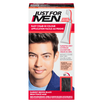 Just For Men Easy Comb-In Colour Multiple Application Haircolour Kit A-50 Darkest Brown-Black 35 g