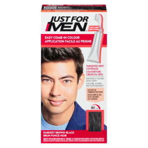 Just For Men Easy Comb-In Colour Multiple Application Haircolour Kit A-50 Darkest Brown-Black 35 g