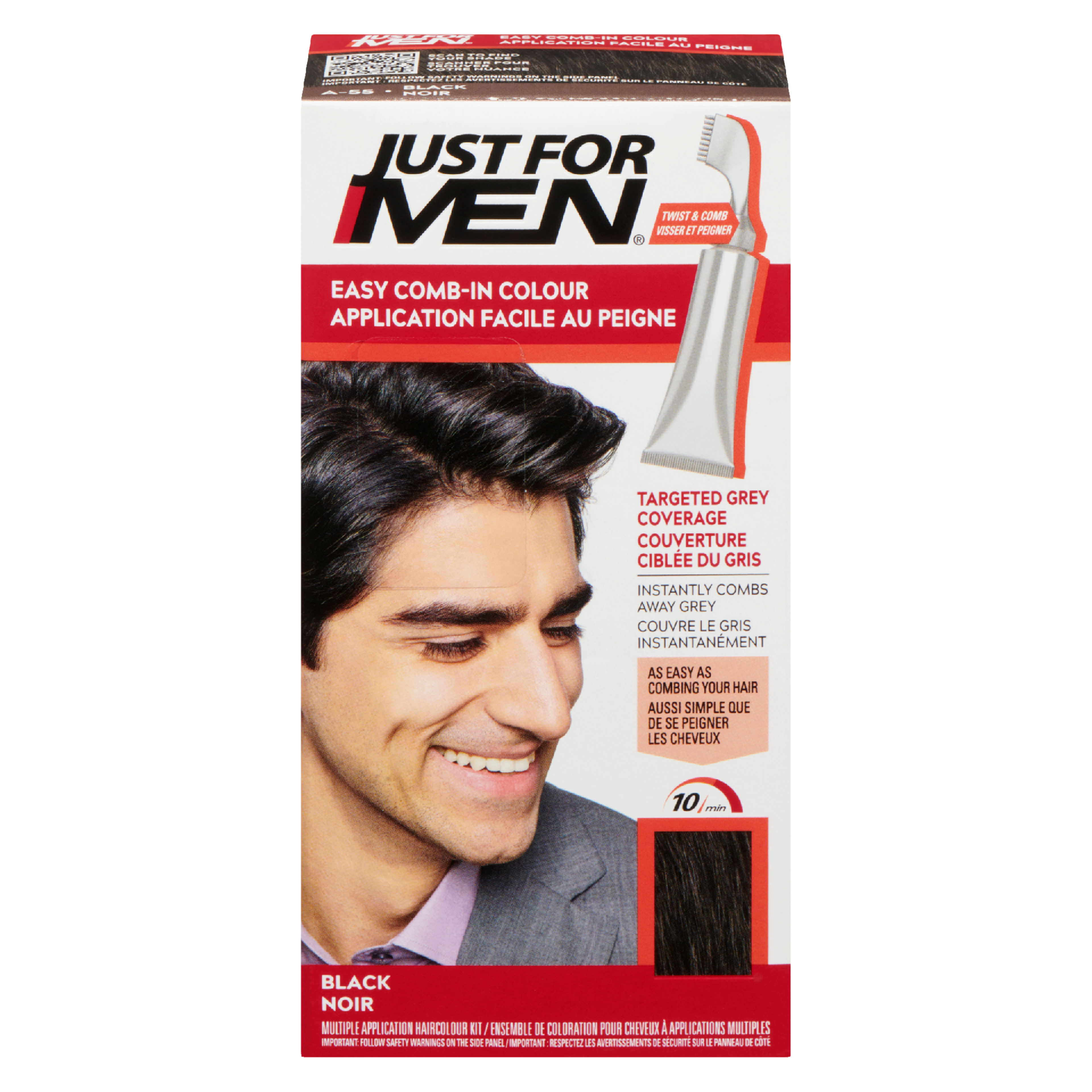Just For Men Easy Comb-In Colour Multiple Application Haircolour Kit A-55 Black 35 g