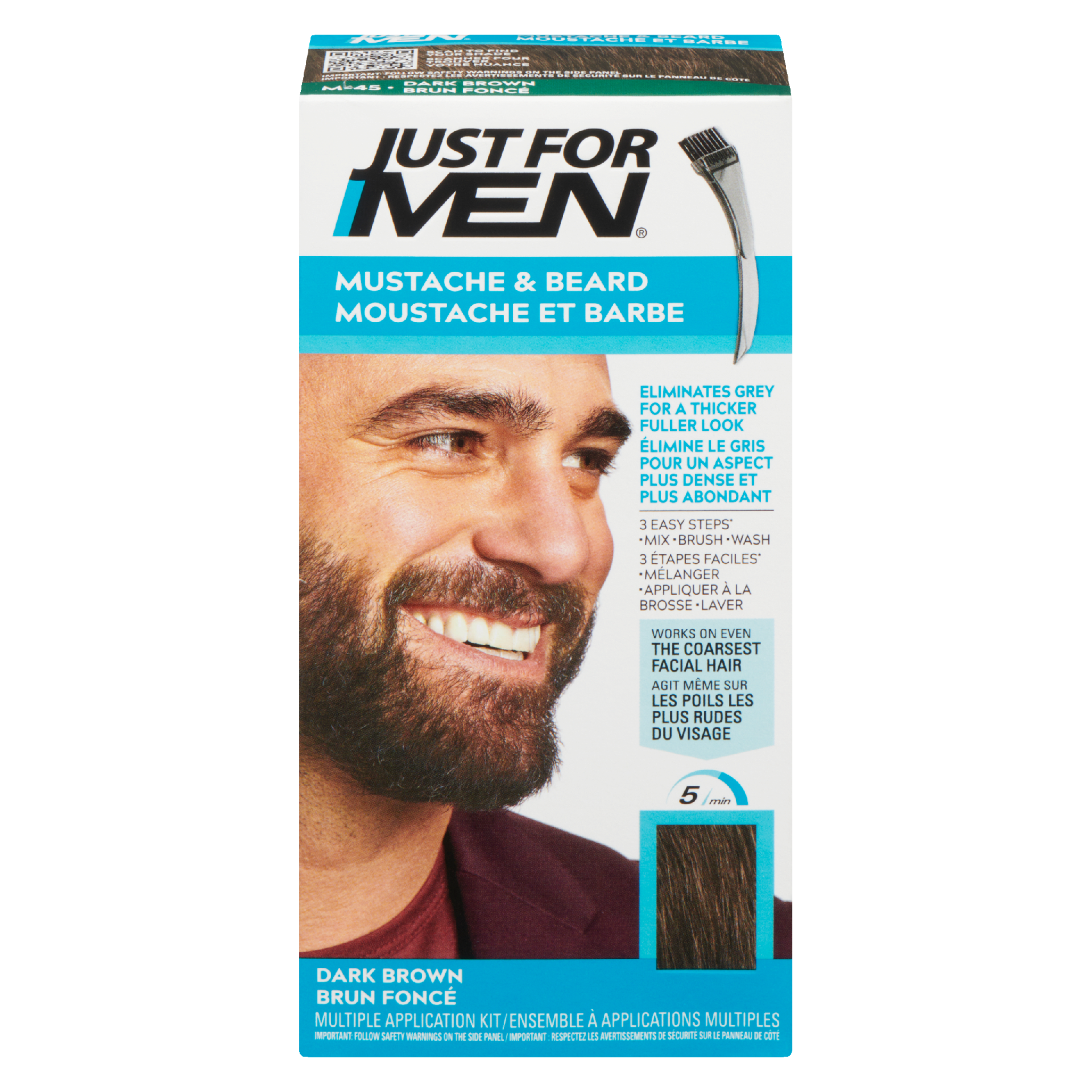 Just For Men Mustache & Beard Multiple Application Kit M-45 Dark Brown