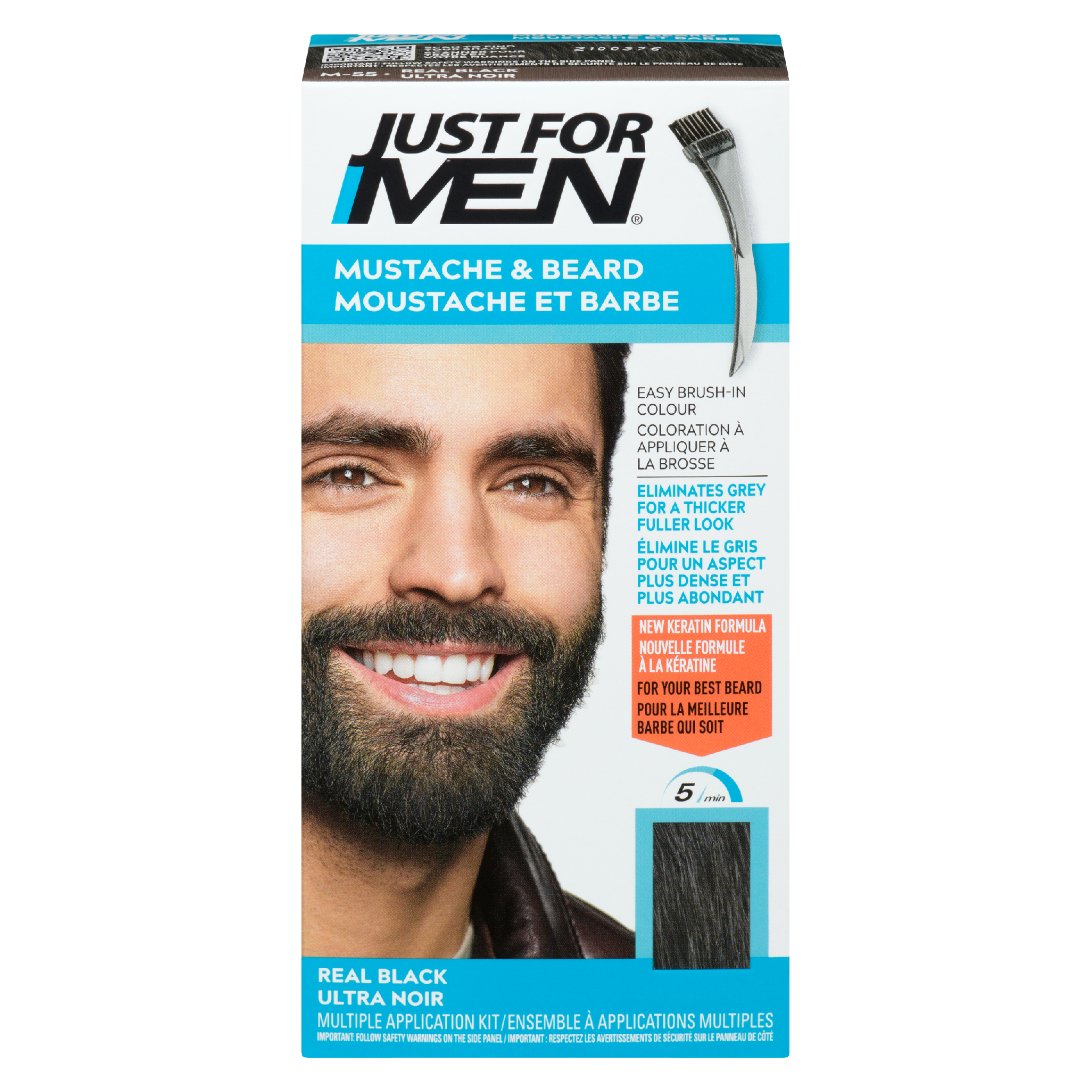 Just For Men Mustache & Beard Multiple Application Kit M-55 Real Black