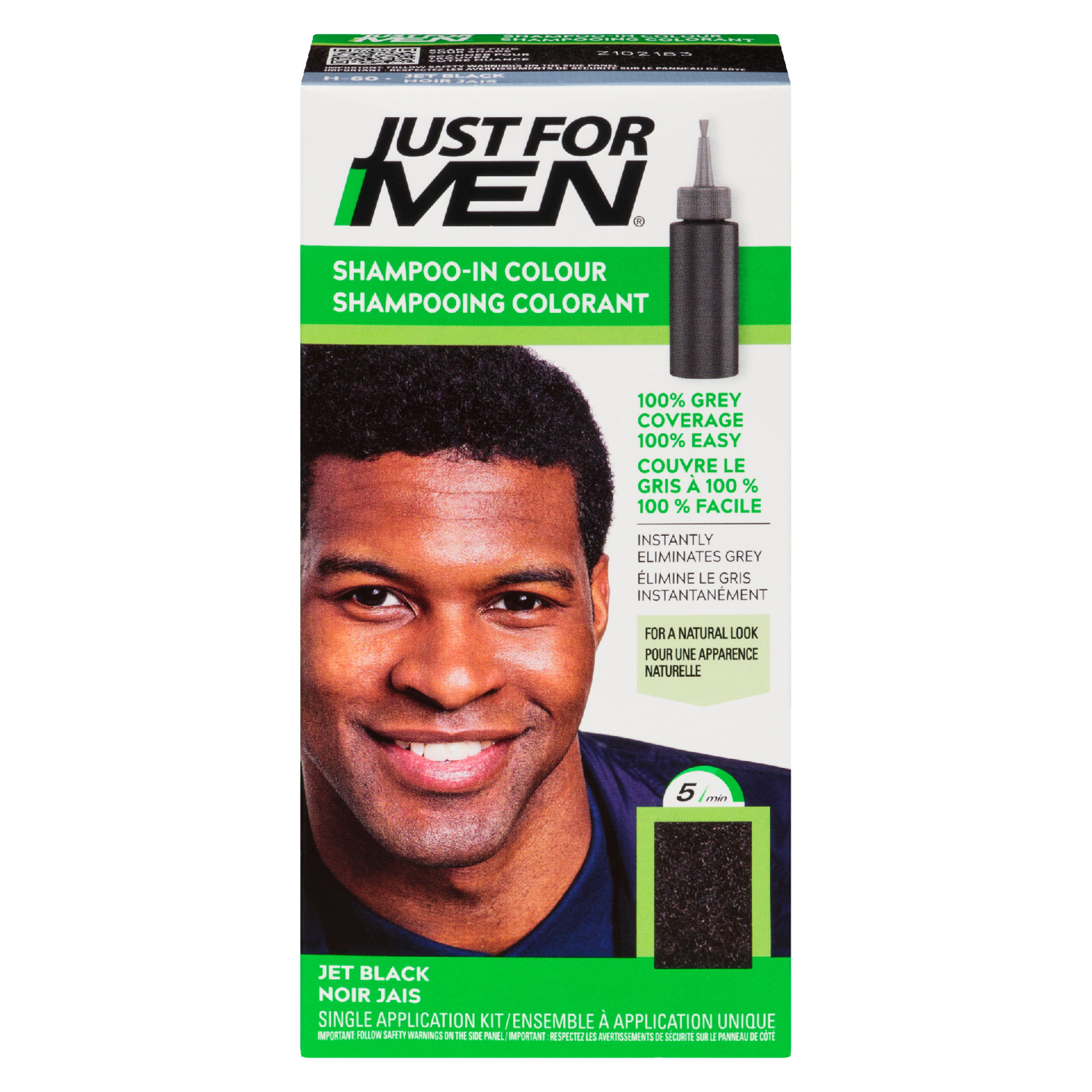 Just For Men Shampoo-In Colour Single Application Kit H-60 Jet Black