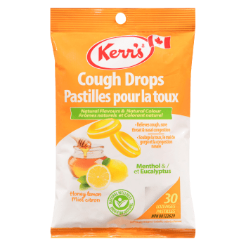 Kerr's Cough Drops Menthol & Eucalyptus Honey Lemon 30 Lozenges