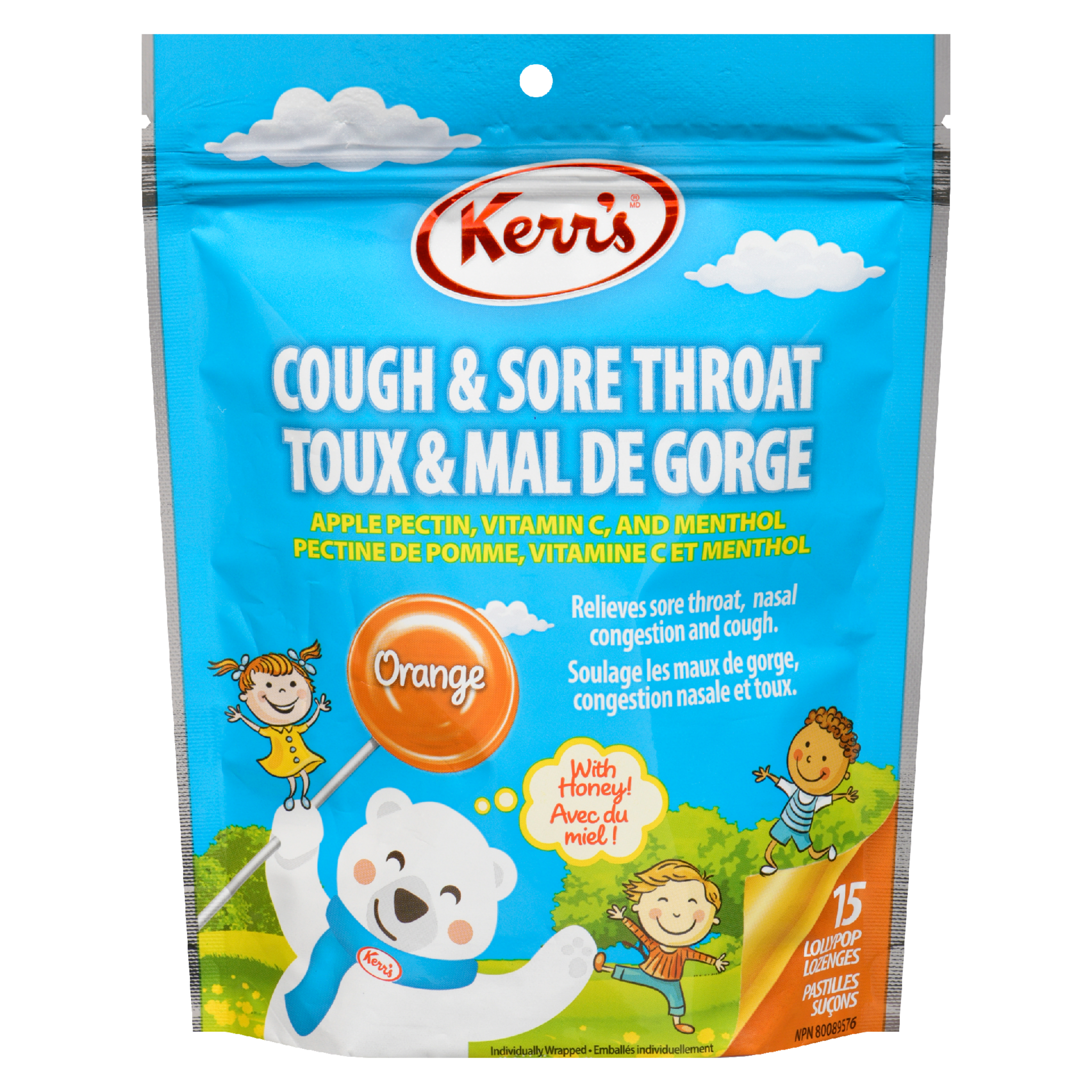 Kerr's Cough & Sore Throat Orange 15 Lollypop Lozenges