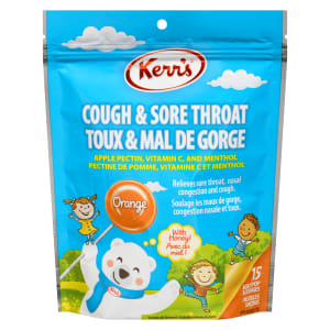 Kerr's Cough & Sore Throat Orange 15 Lollypop Lozenges