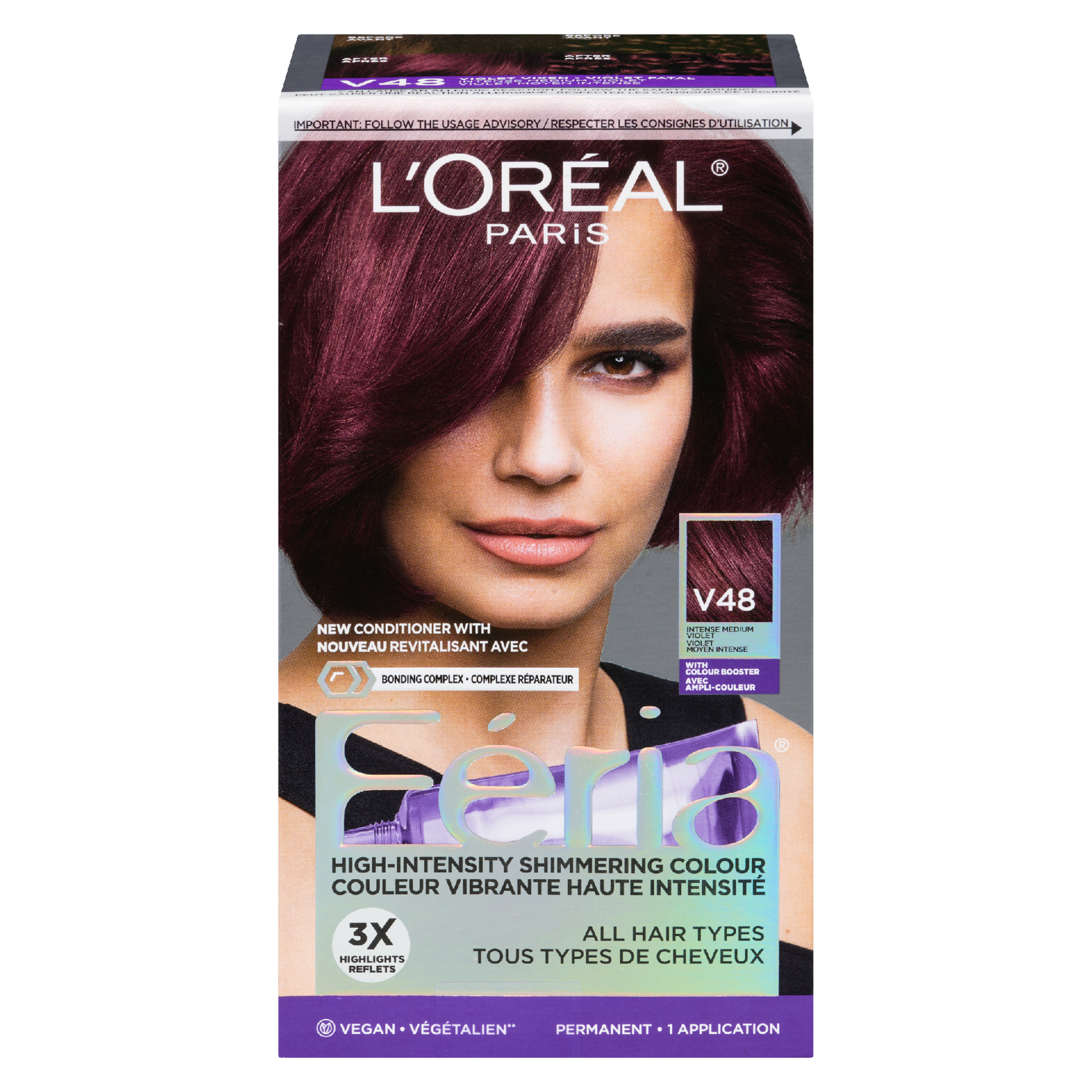 L'Oréal Paris Féria High-Intensity Shimmering Colour V48 Violet Vixen