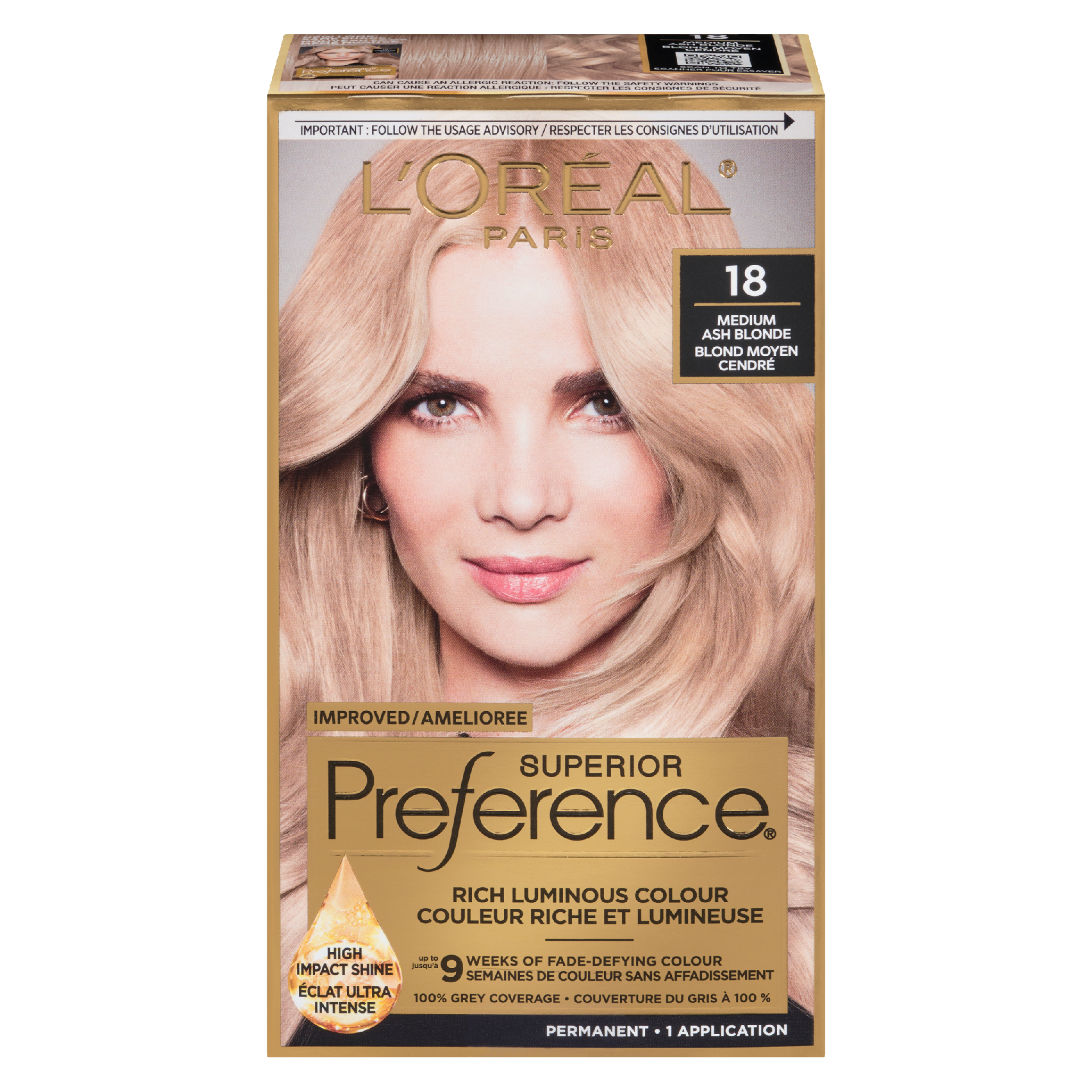 L'Oréal Paris Superior Preference Rich Luminous Colour 18 Medium Ash Blonde