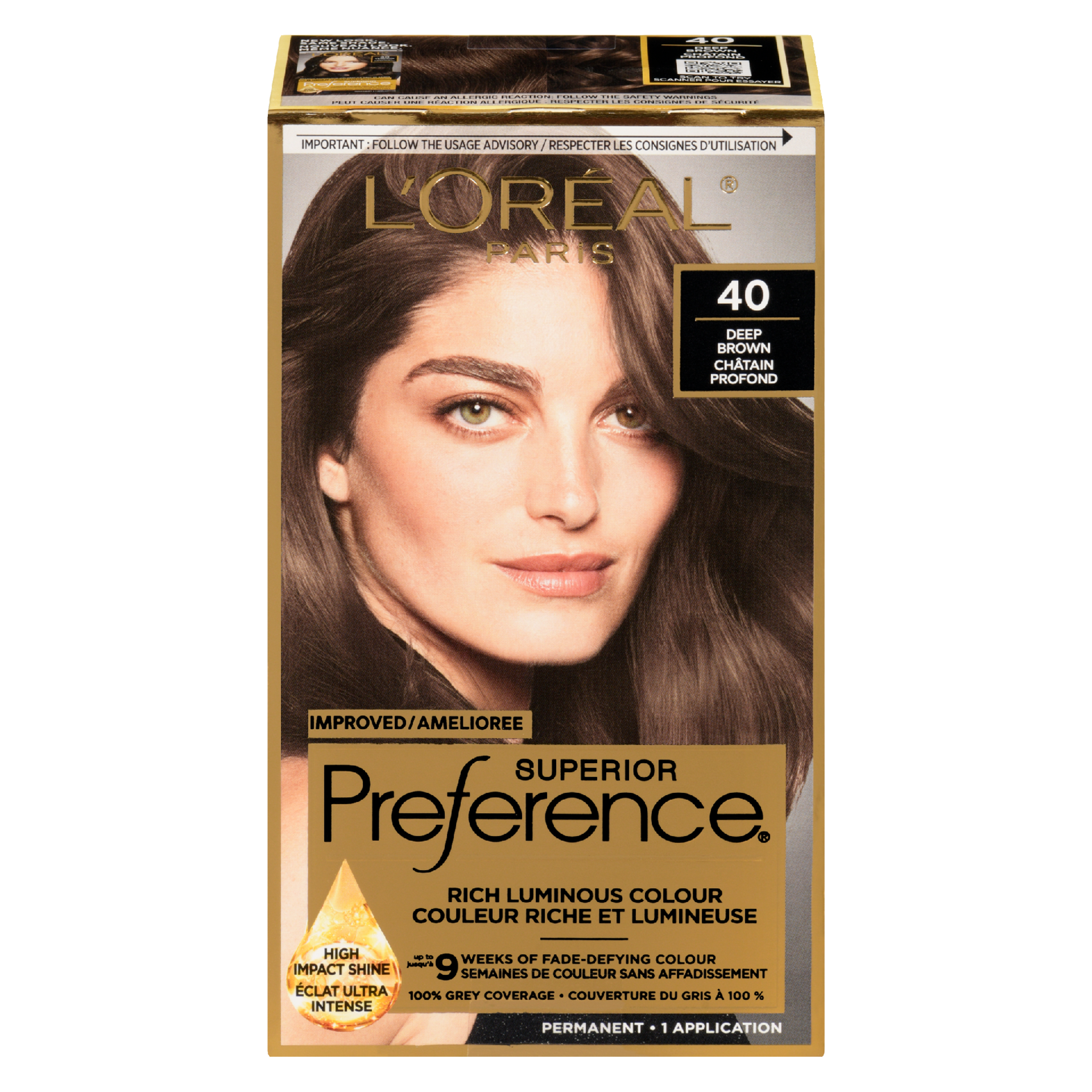 L'Oréal Paris Superior Preference Rich Luminous Colour 40 Deep Brown