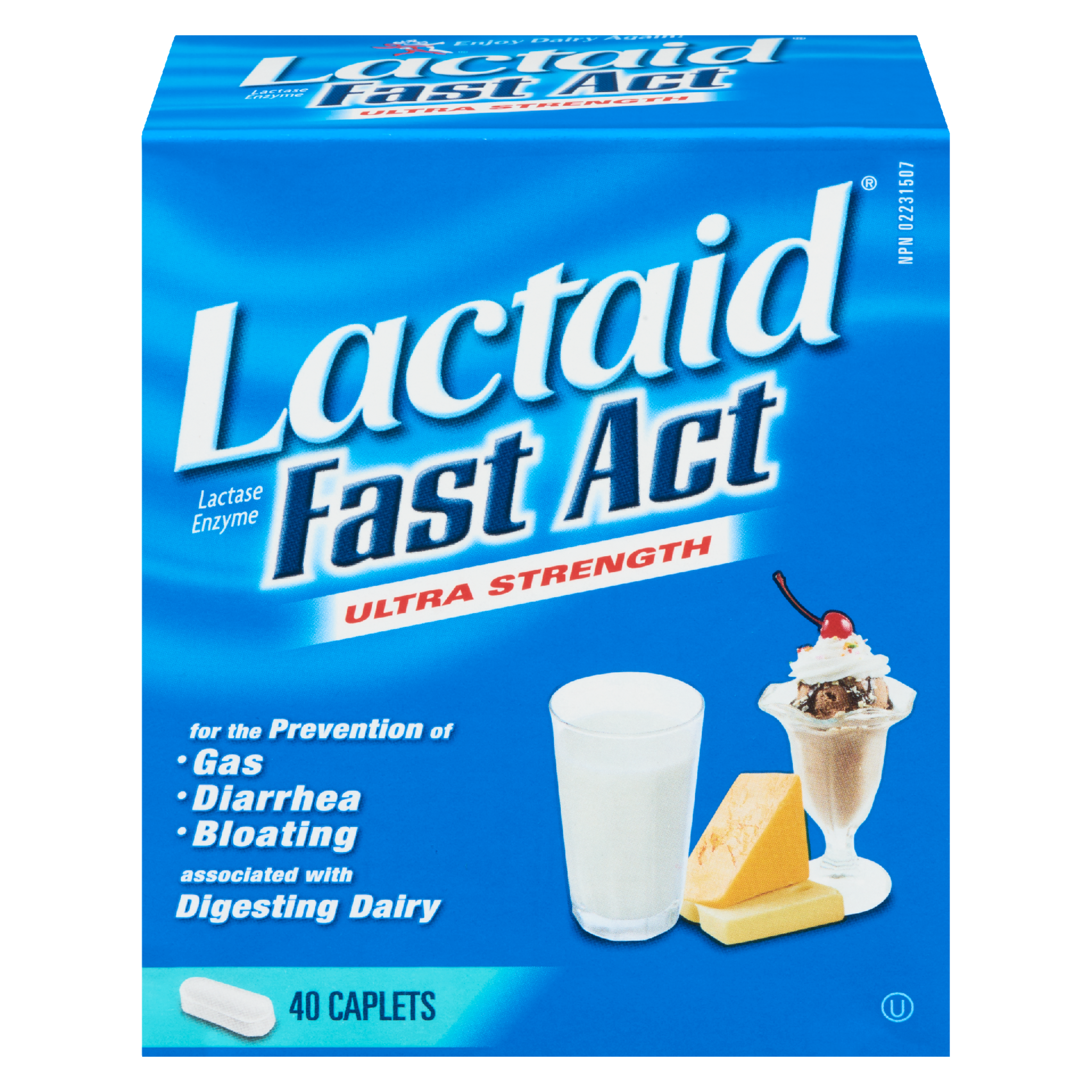 Lactaid Lactase Enzyme Fast Act Ultra Strength 40 Caplets