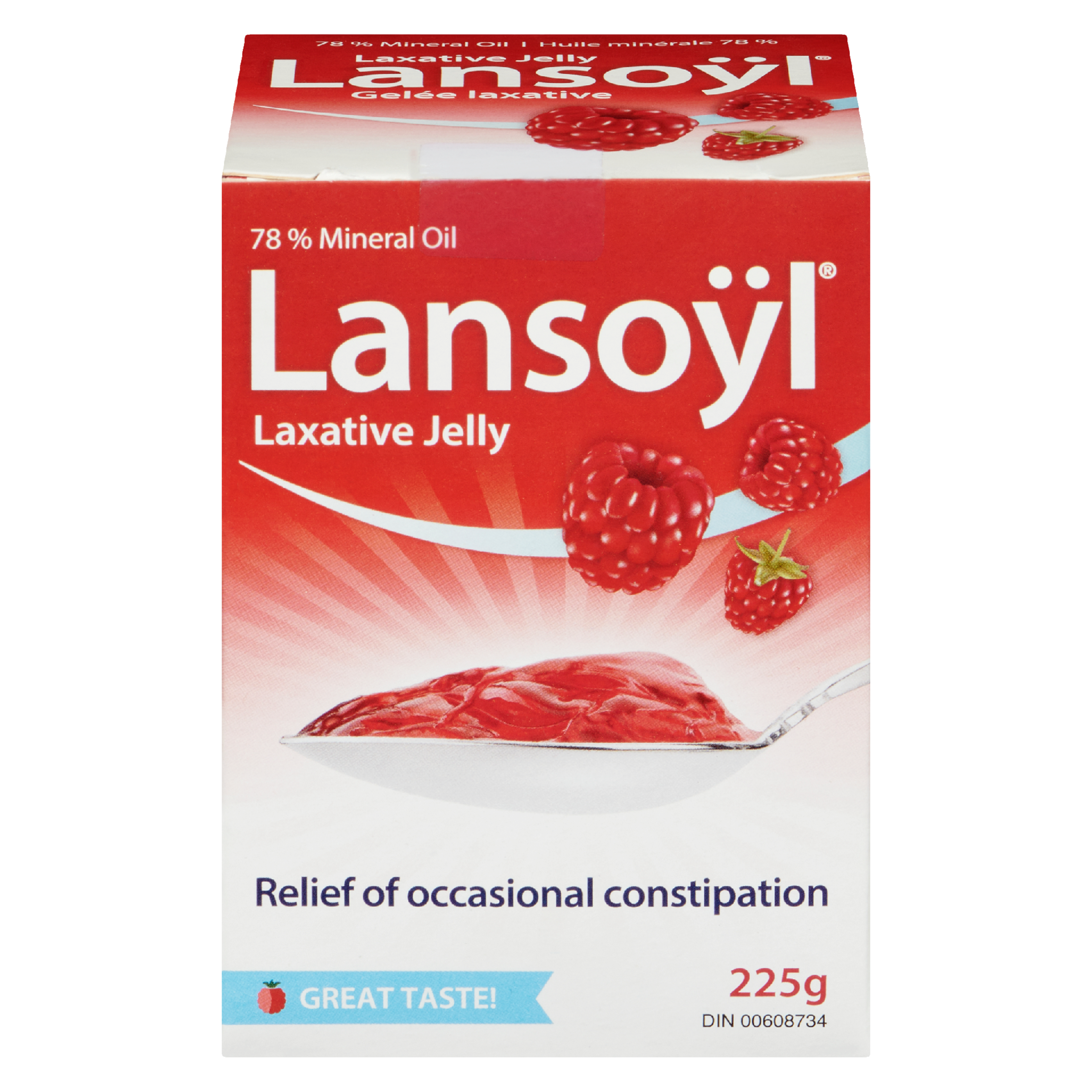 Lansoÿl Laxative Jelly Raspberry Flavoured 225 g