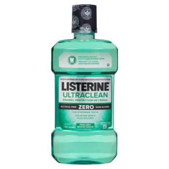 Listerine Ultraclean Enamel Protection Zero Antiseptic Mouthwash with Fluoride Fresh Mint 1 L