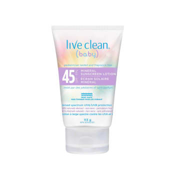 Live Clean Baby Mineral Sunscreen Lotion SPF 45 113g