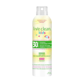 Live Clean Kids Sunscreen Mineral Sunscreen Spray SPF 30 177g