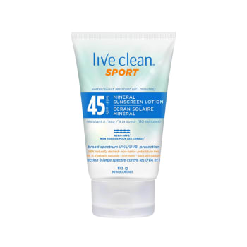 Live Clean Sport Mineral Sunscreen Lotion SPF 45  113g