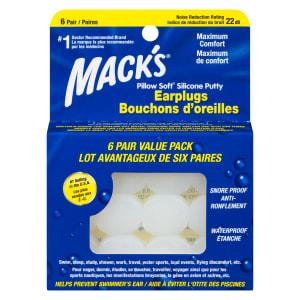 Mack's Pillow Soft Silicone Putty Earplugs Maximum Comfort 6 Pairs