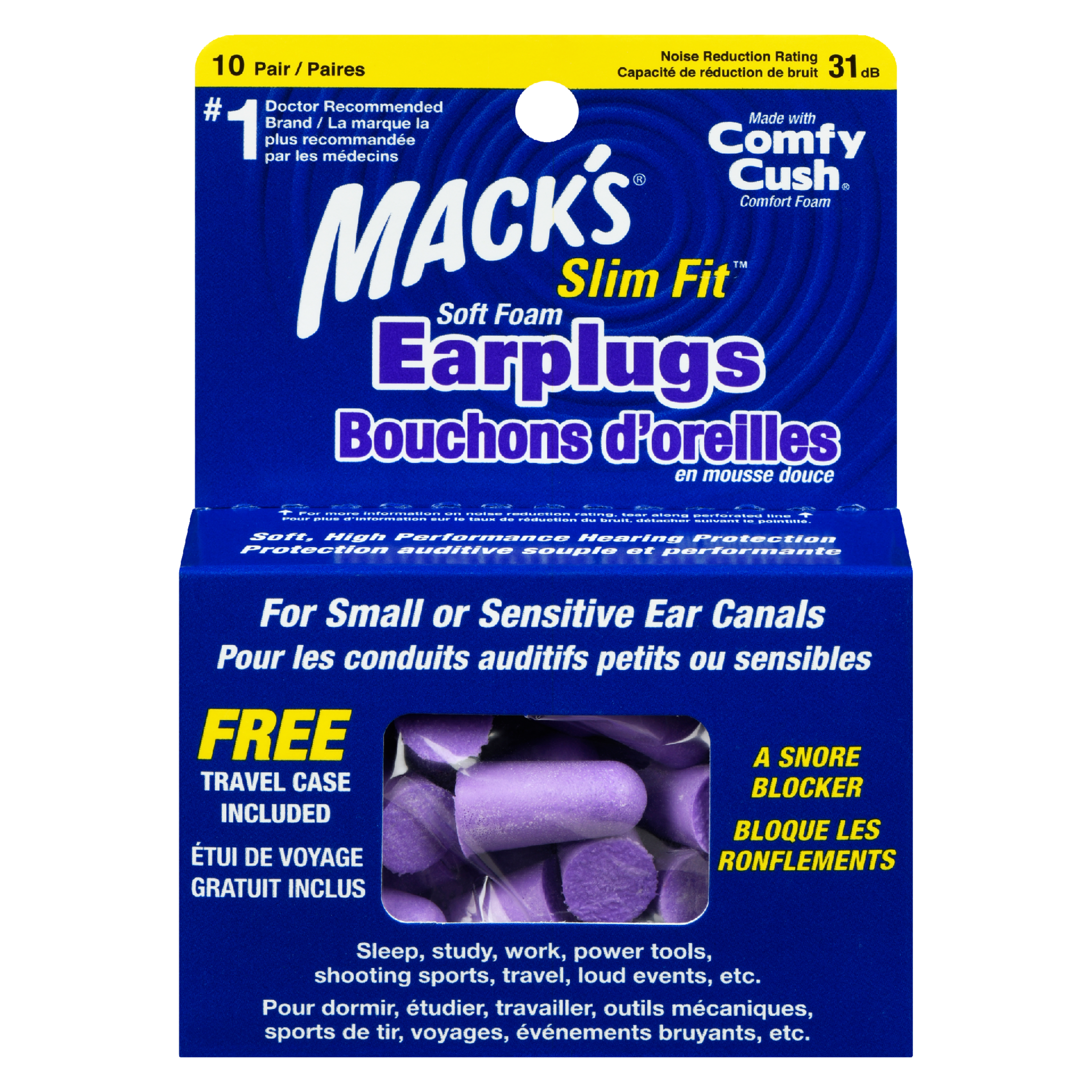 Mack's Slim Fit Soft Foam Earplugs 10 Pair