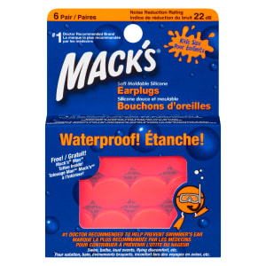 Mack's Soft Moldable Silicone Earplugs Kids Size 6 Pair