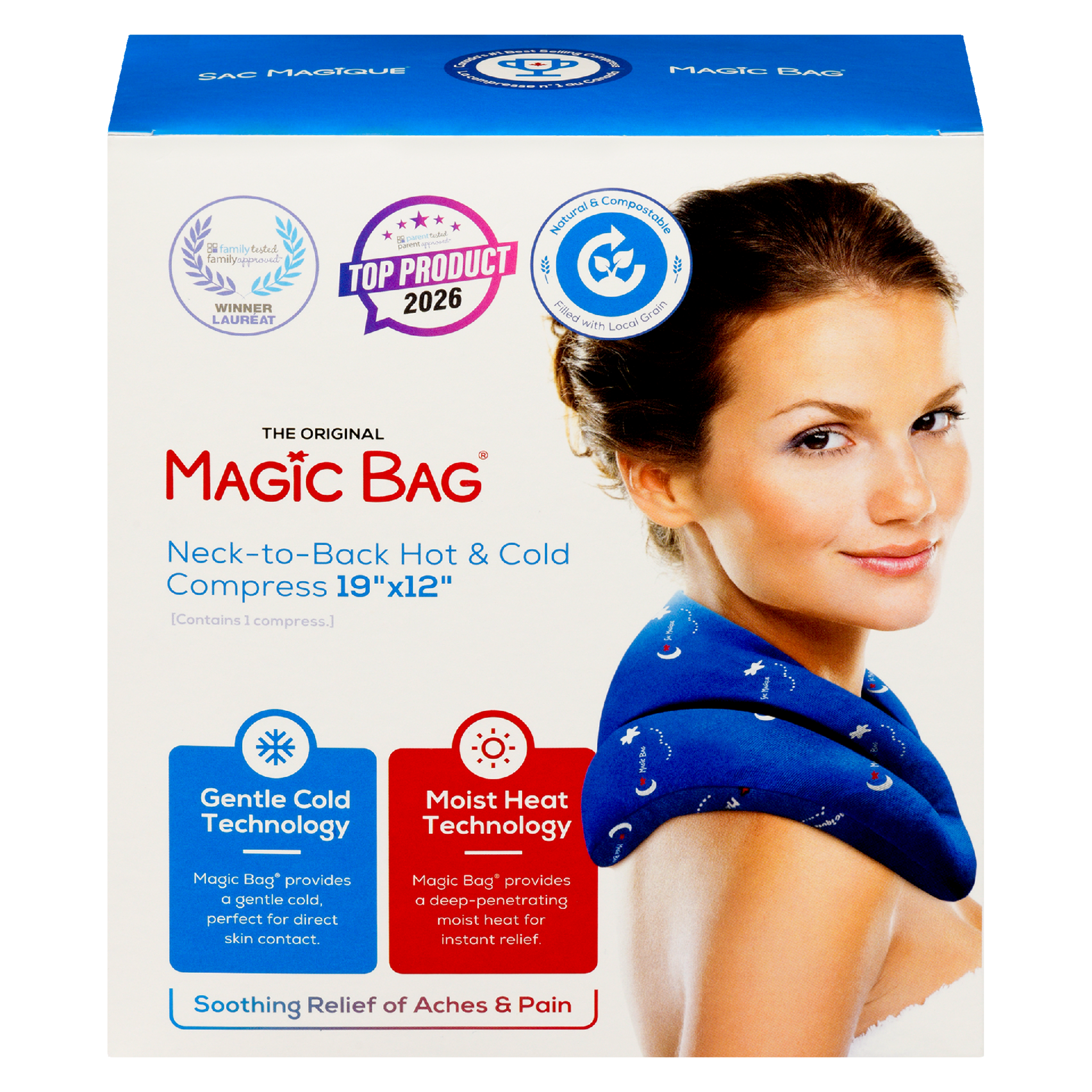 Magic Bag Neck-to-Back Hot & Cold Compress 19"x12"