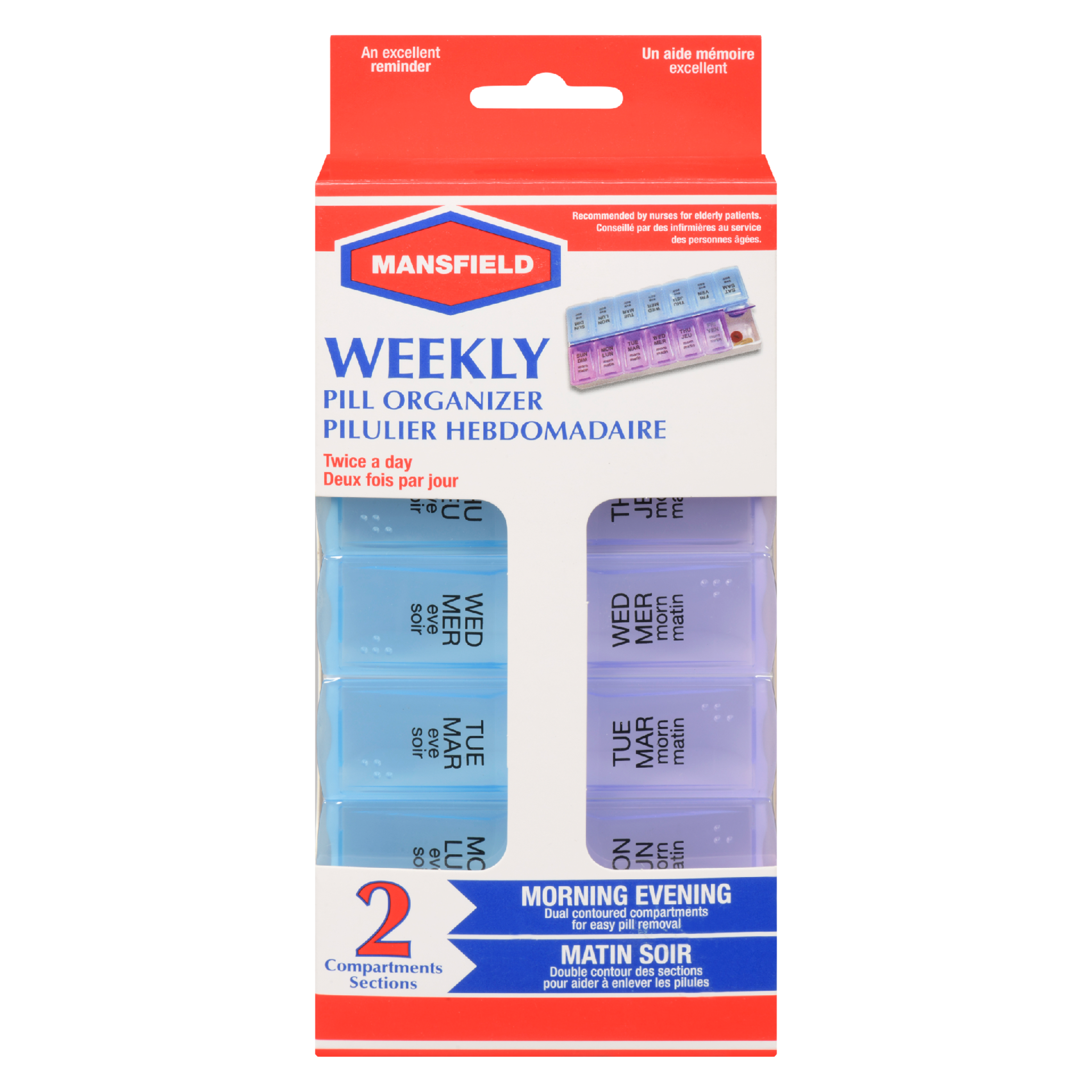 Mansfield Weekly Pill Organizer Twice a Day