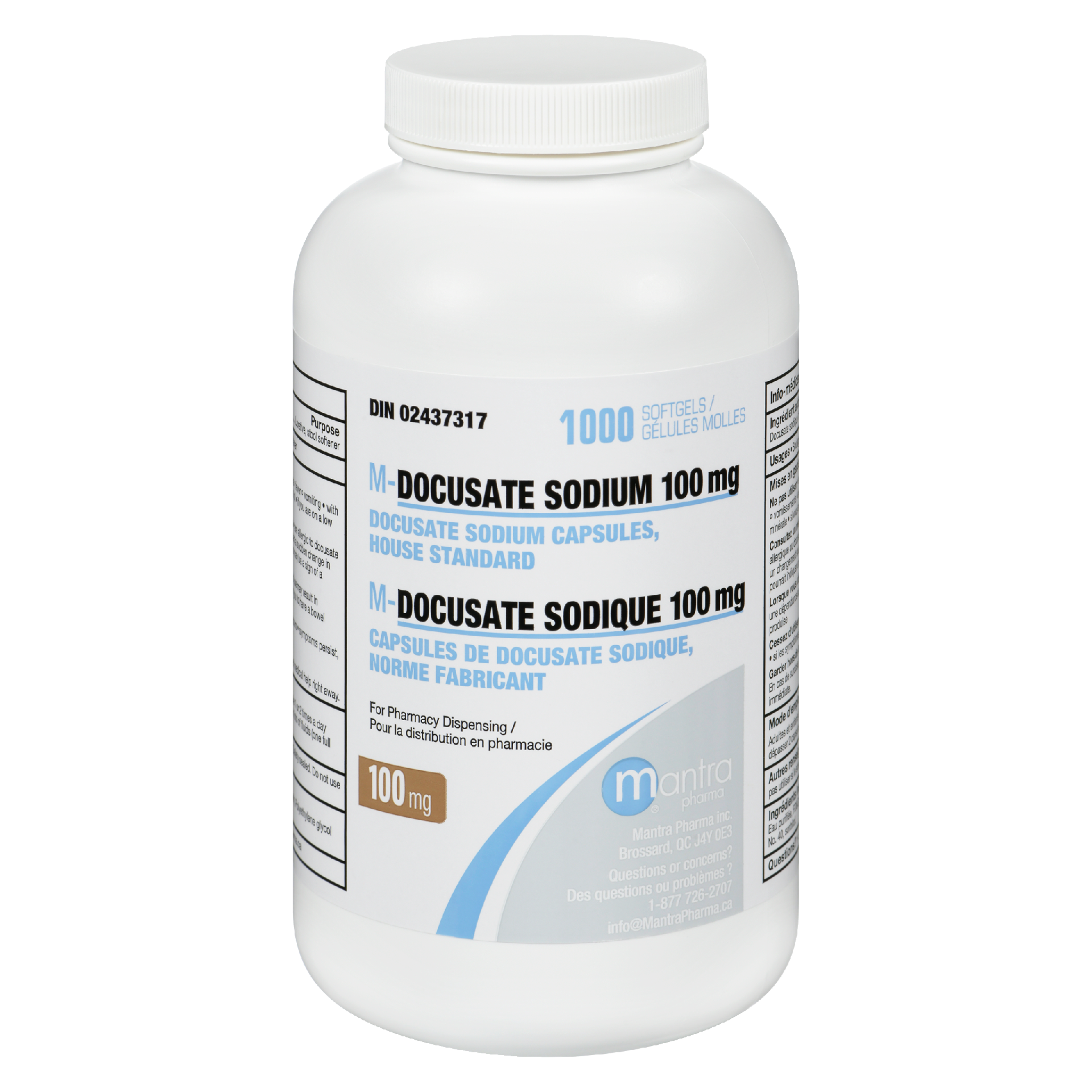 Mantra Pharma M-Docusate Sodium 100 mg 1000 Softgels