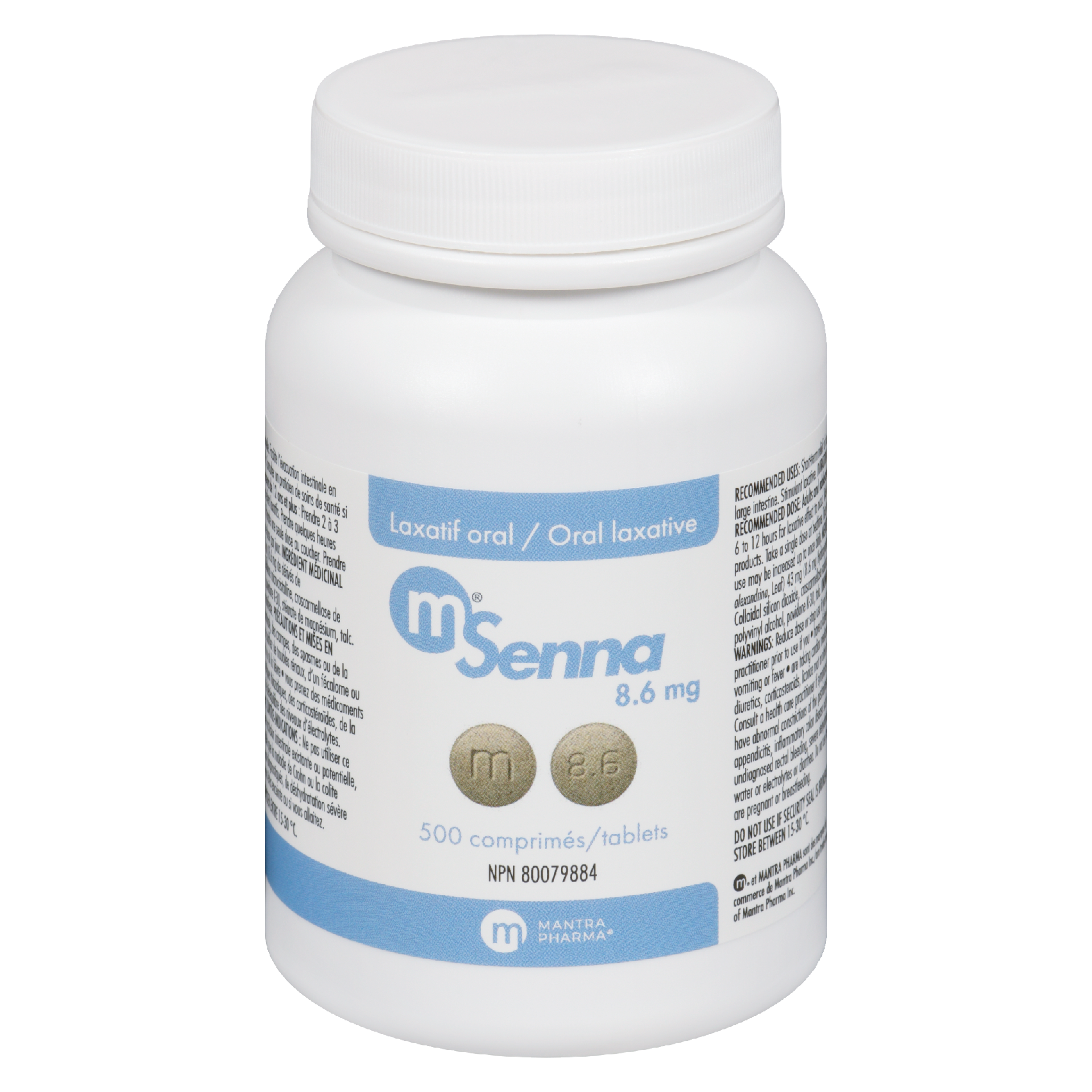 Mantra Pharma Oral Laxative Senna 8.6 mg 500 Tablets