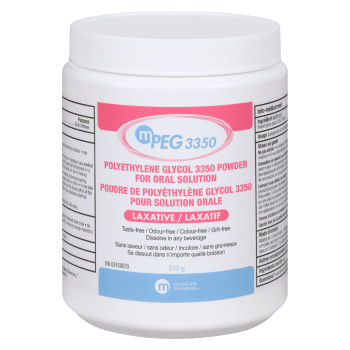Mantra Pharma Polyethylene Glycol 3350 Powder for Oral Solution Laxative 510 g