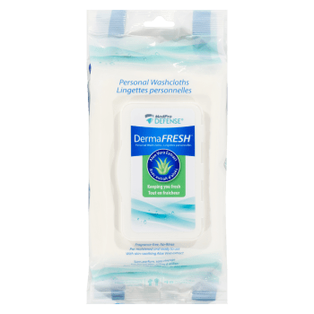 MedPro Defense DermaFresh Aloe Vera Extract 48 Personal Washcloths