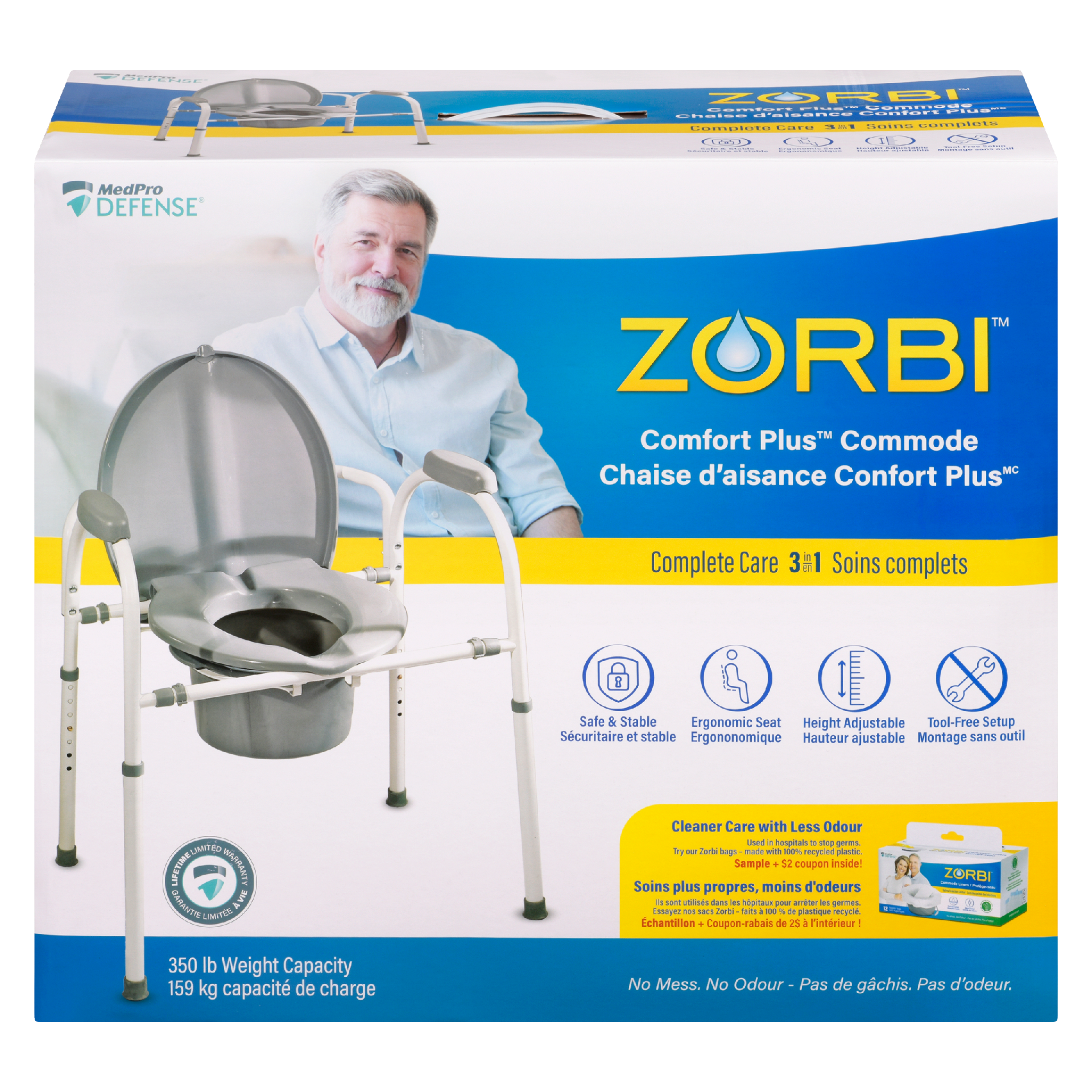MedPro Defense Zorbi Comfort Plus Commode