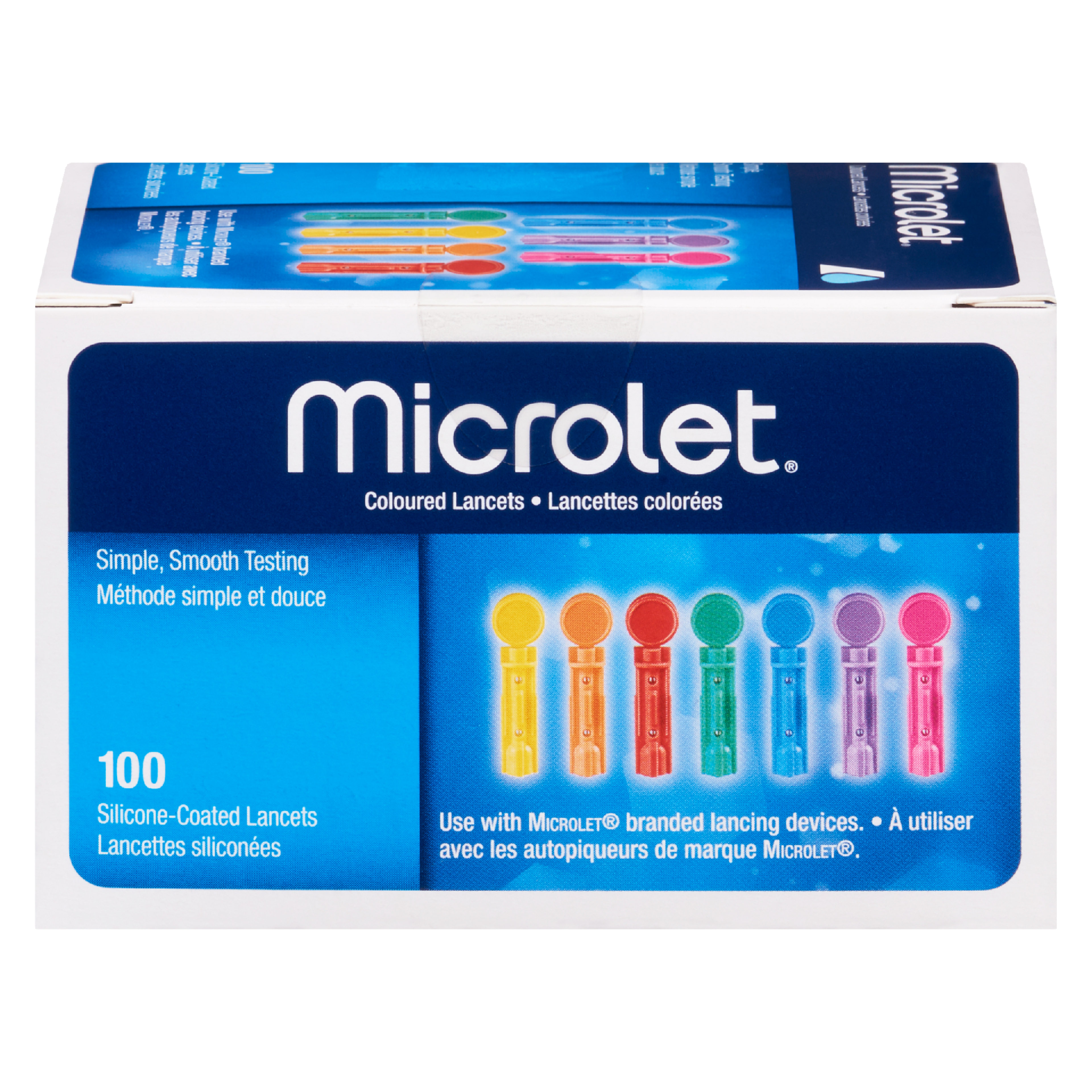 Microlet Coloured Lancets 100 Silicone Coated Lancets