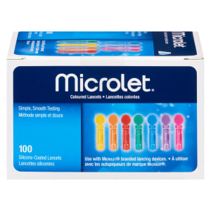 Microlet Coloured Lancets 100 Silicone Coated Lancets