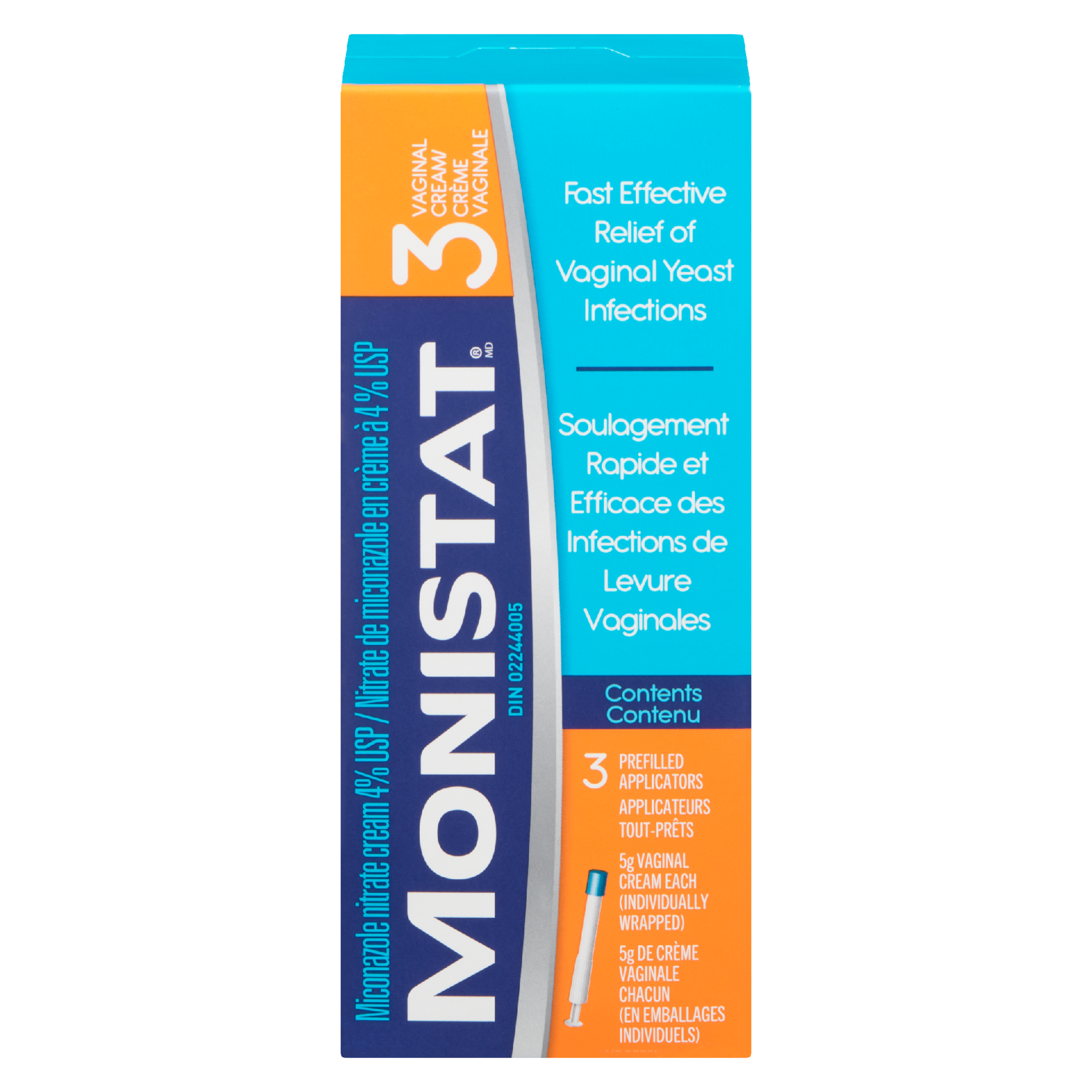 Monistat Miconazole Nitrate Cream 4% USP 3 Vaginal Cream