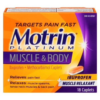Motrin Platinum Muscle & Body Ibuprofen + Muscle Relaxant 18 Caplets