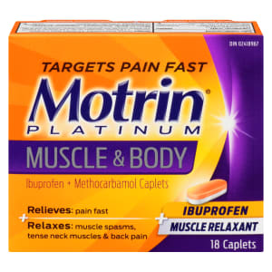Motrin Platinum Muscle & Body Ibuprofen + Muscle Relaxant 18 Caplets