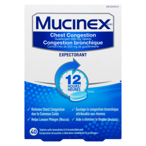 Mucinex Chest Congestion 12 Hours 40 Tablets with Immediate & Extended Release