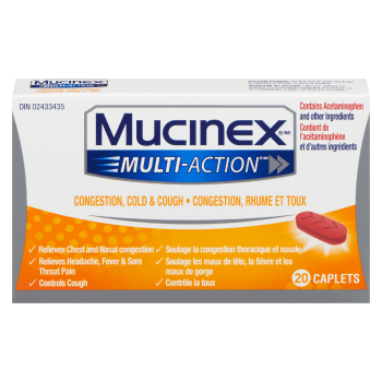 Mucinex Multi-Action Congestion, Cold & Cough 20 Caplets
