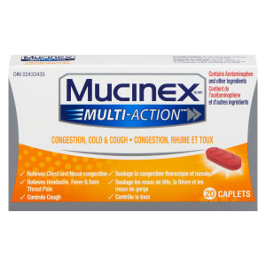 Mucinex Multi-Action Congestion, Cold & Cough 20 Caplets