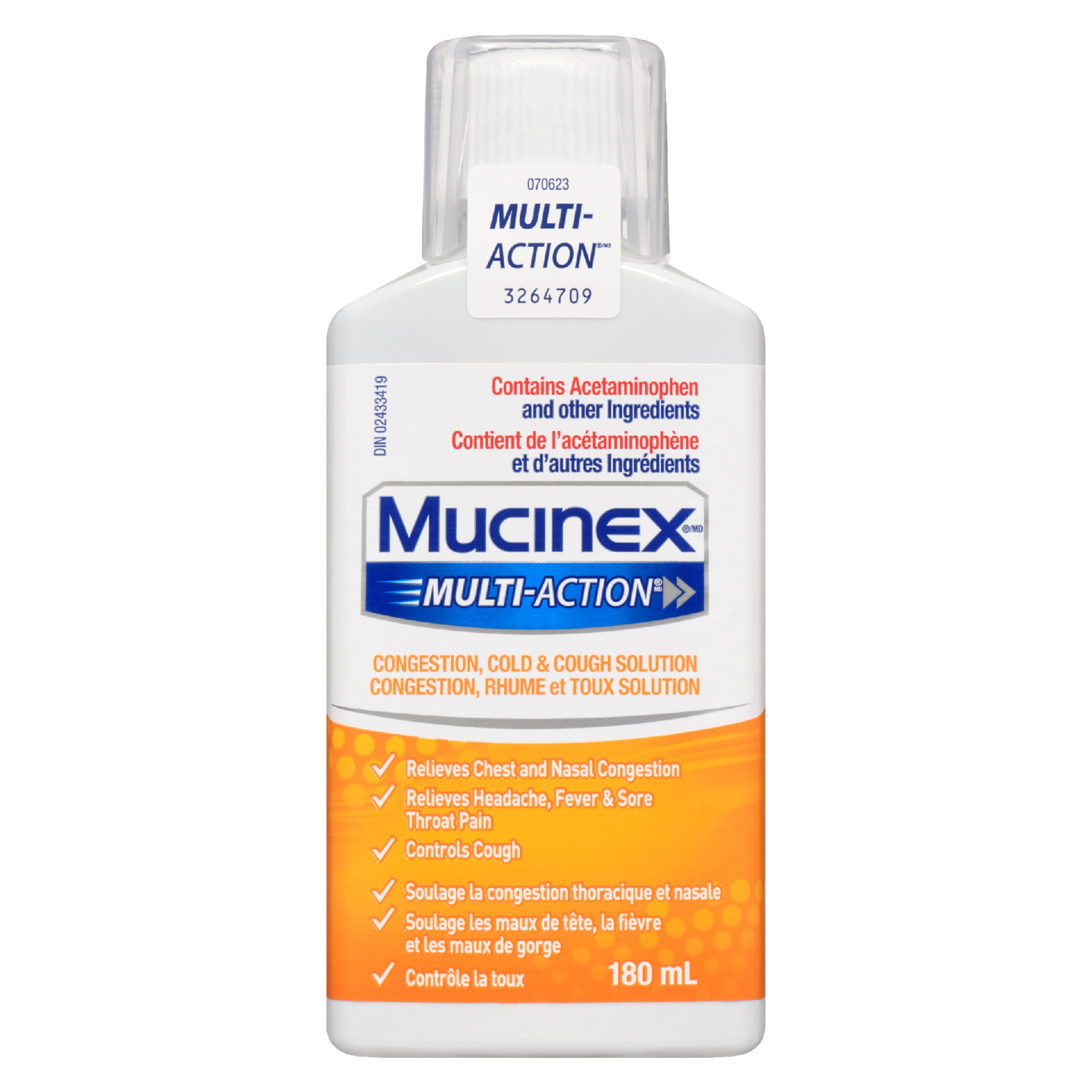 Mucinex Multi-Action Congestion, Cold & Cough Solution 180 ml