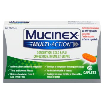Mucinex Multi-Action Congestion, Cold & Flu 20 Caplets