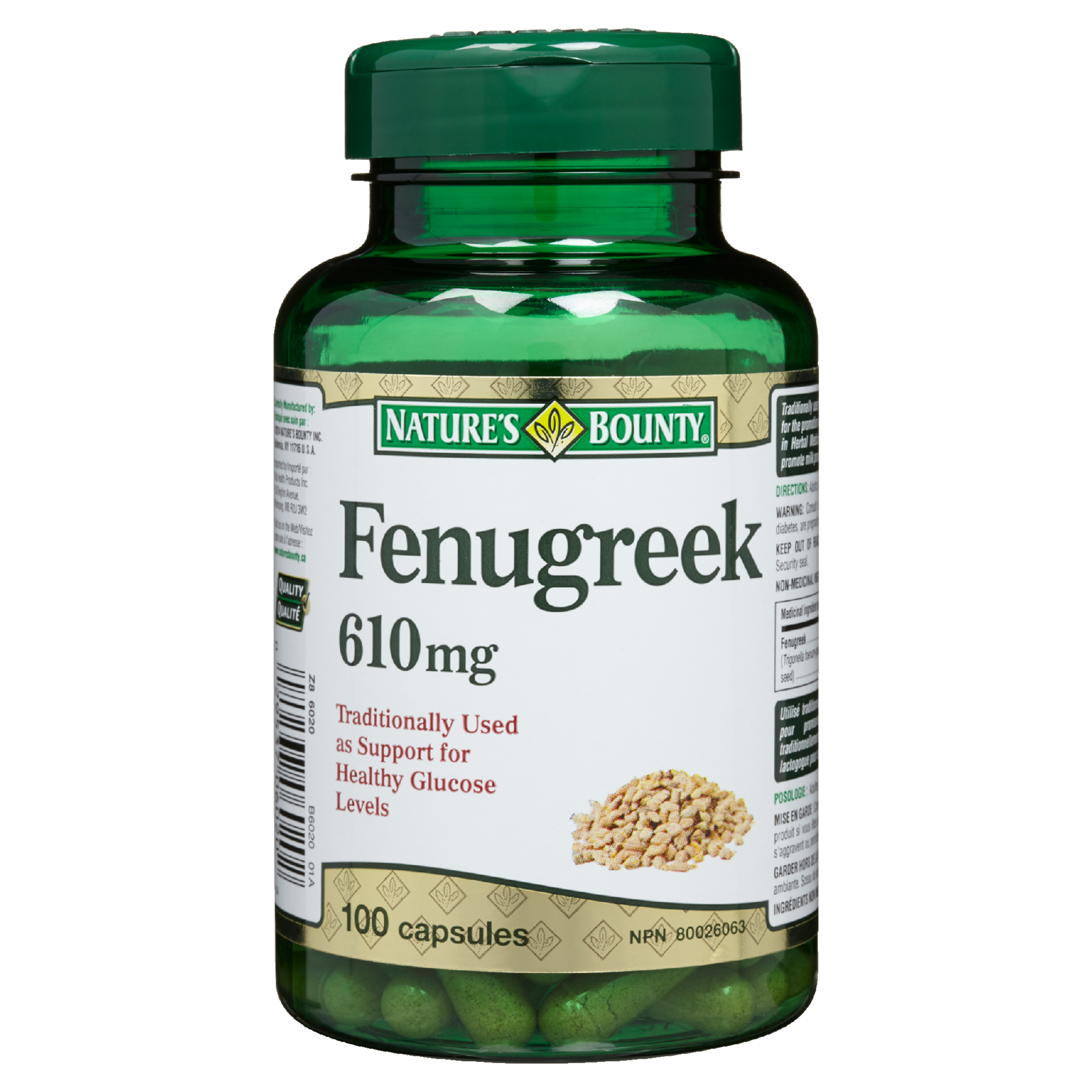 Nature's Bounty Fenugreek 610 mg 100 Capsules
