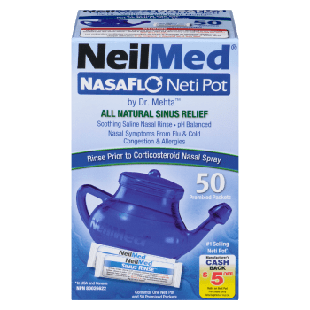 NeilMed NasaFlo Neti Pot 50 Premixed Packets