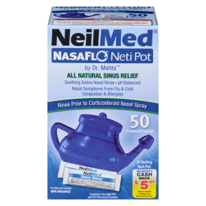 NeilMed NasaFlo Neti Pot 50 Premixed Packets