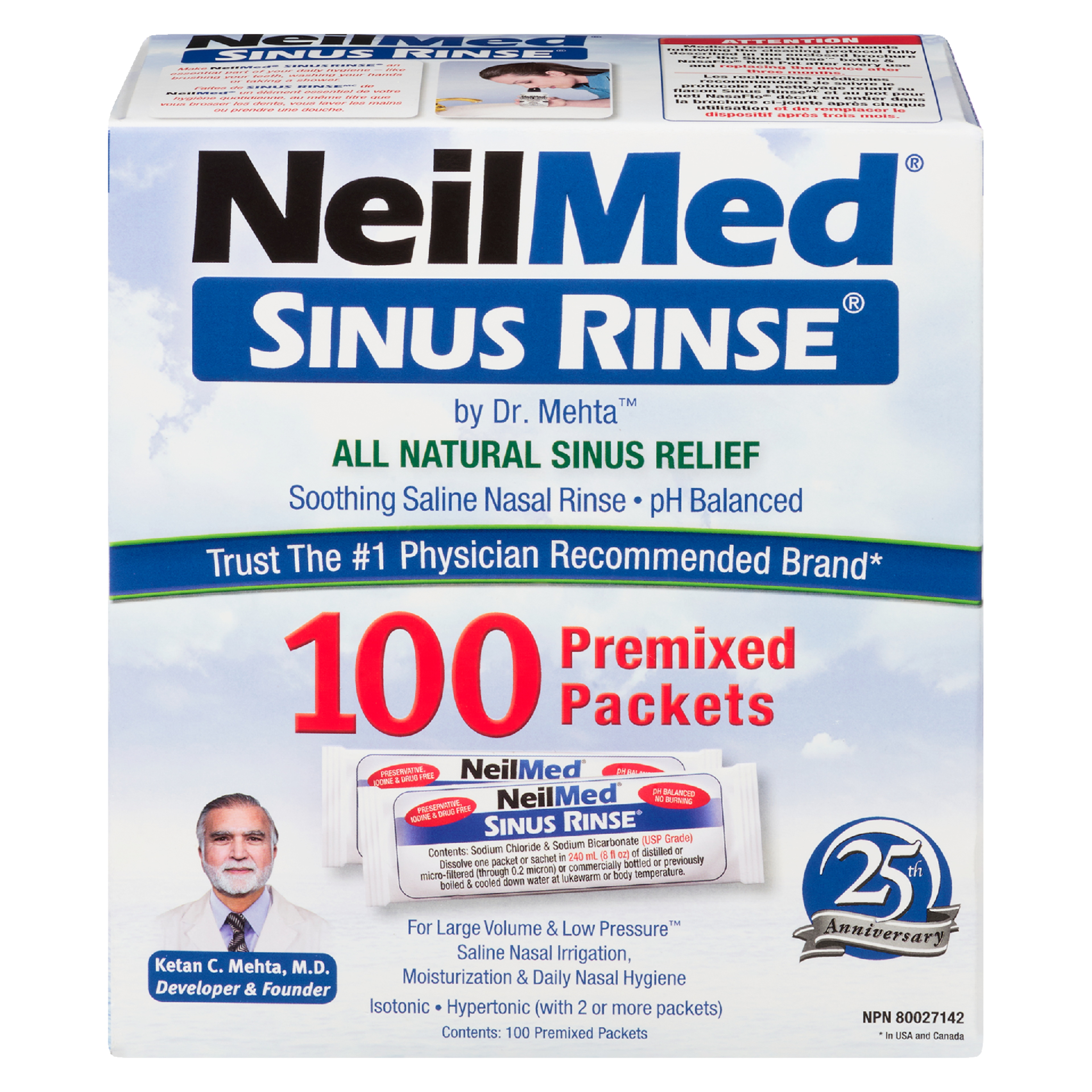NeilMed Sinus Rinse 100 Premixed Packets