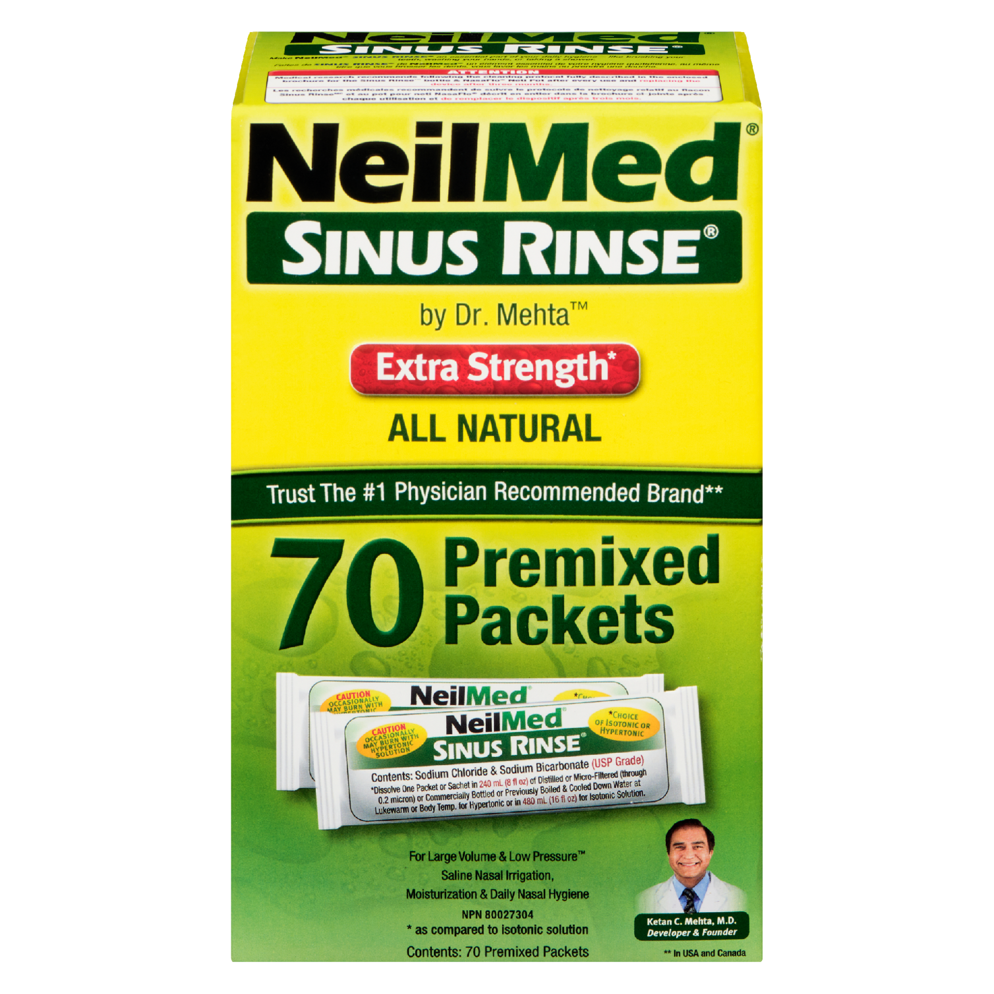 NeilMed Sinus Rinse Extra Strength 70 Premixed Packets